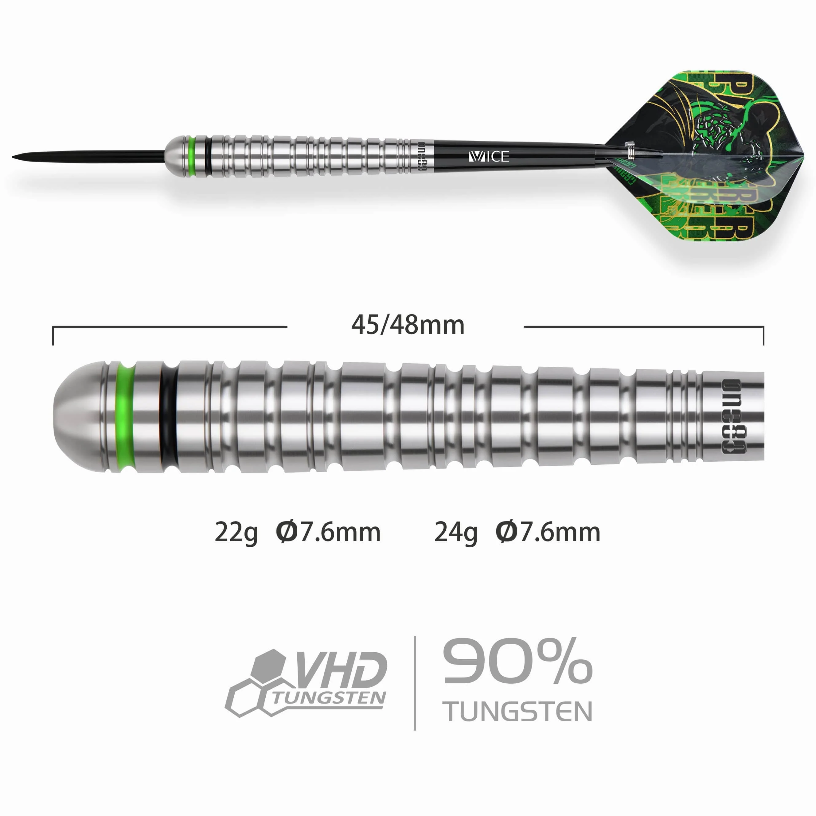 One80 Panther-C Darts - Steel Tip - 90% Tungsten - Image 2