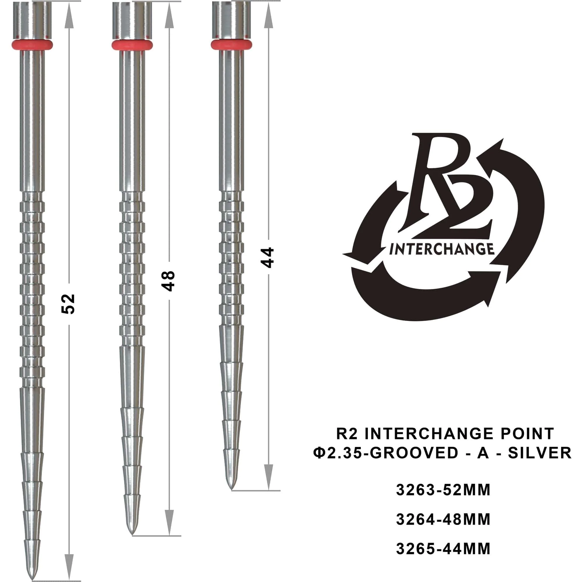 One80 R2 Interchange Points (2.35mm) - Grooved - A - Silver - Image 5