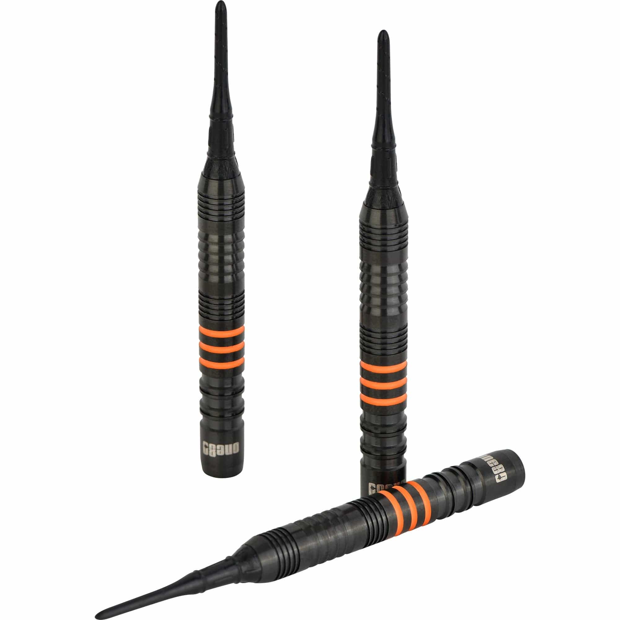 One80 Raise B Darts - Soft Tip - Black - Orange Rings - Image 3