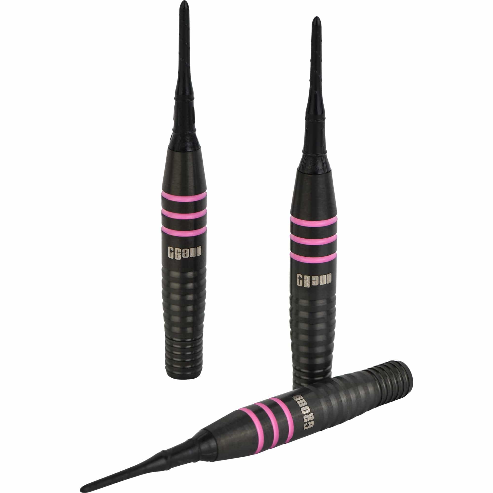 One80 Raise B Darts - Soft Tip - Black - Pink Rings - Image 3