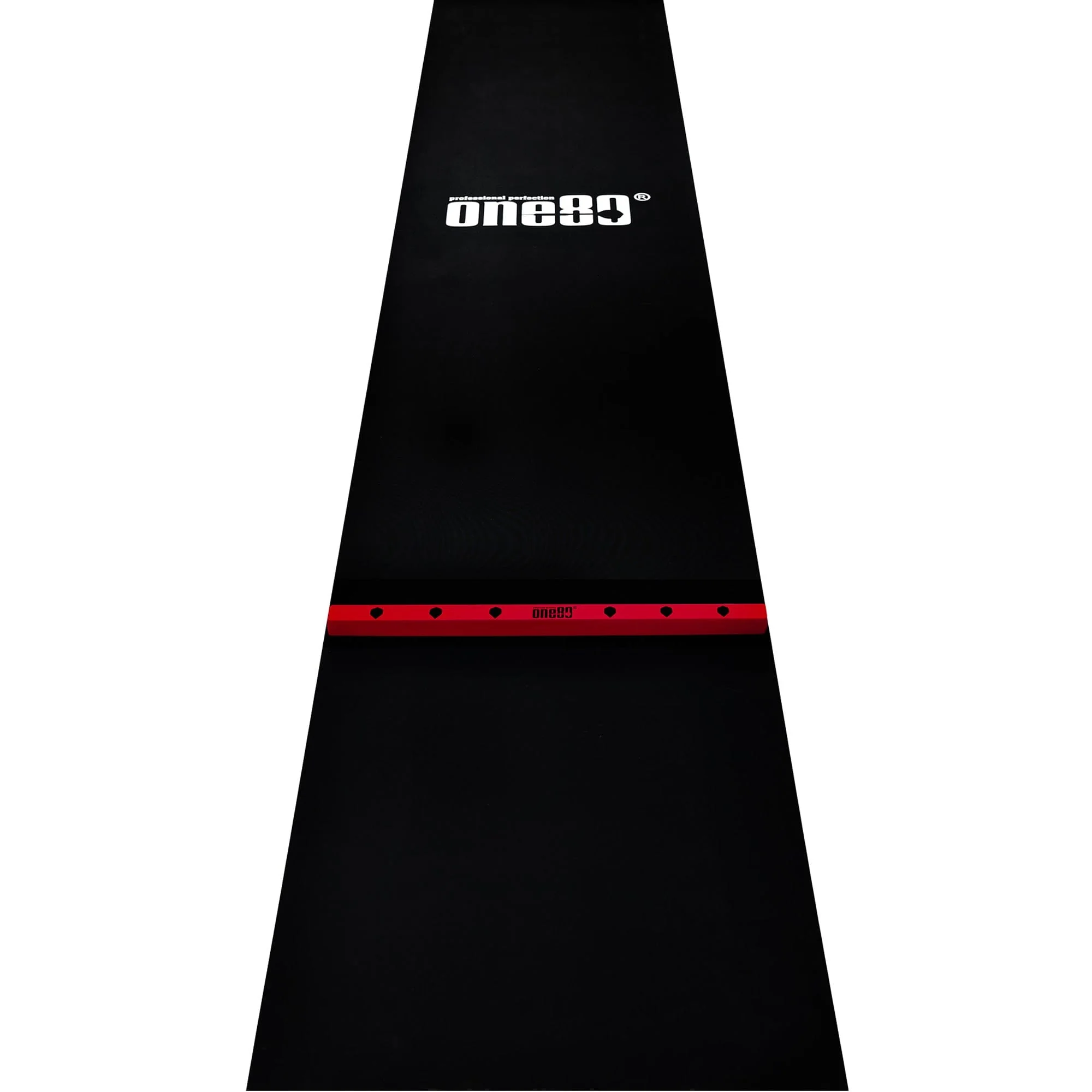 One80 Rubber Dart Mat with Oche - Floor Protection - Black - 300x62cm - Slim - Image 3