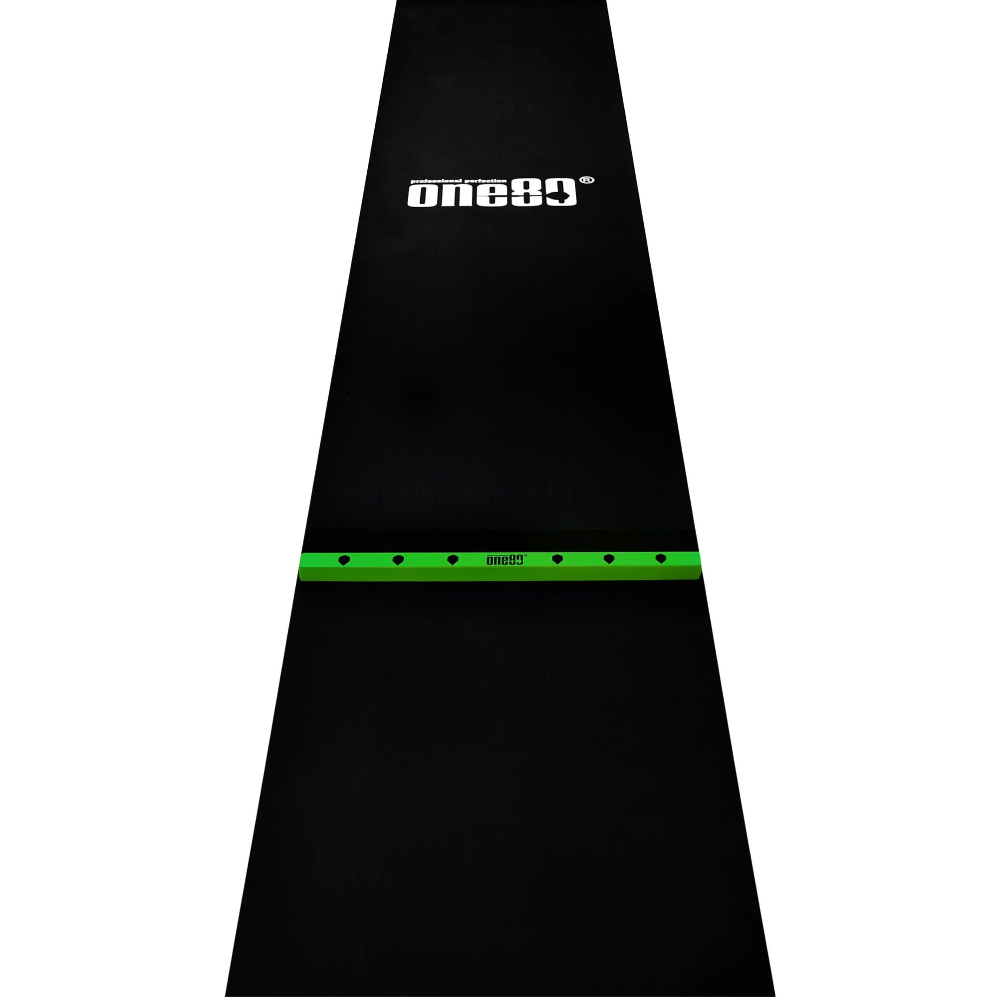 One80 Rubber Dart Mat with Oche - Floor Protection - Black - 300x62cm - Slim - Image 6