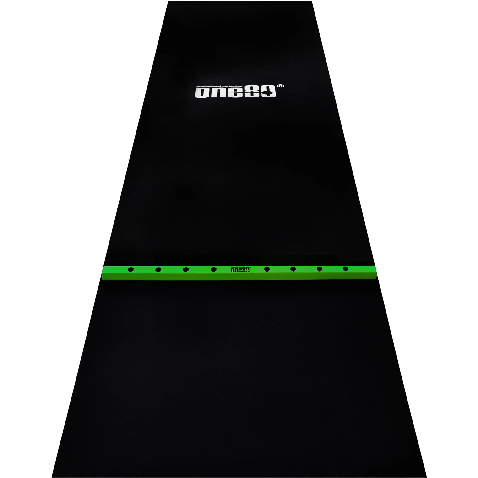 One80 Rubber Dart Mat with Oche - Floor Protection - Black - 300x90cm - Wide - Image 6