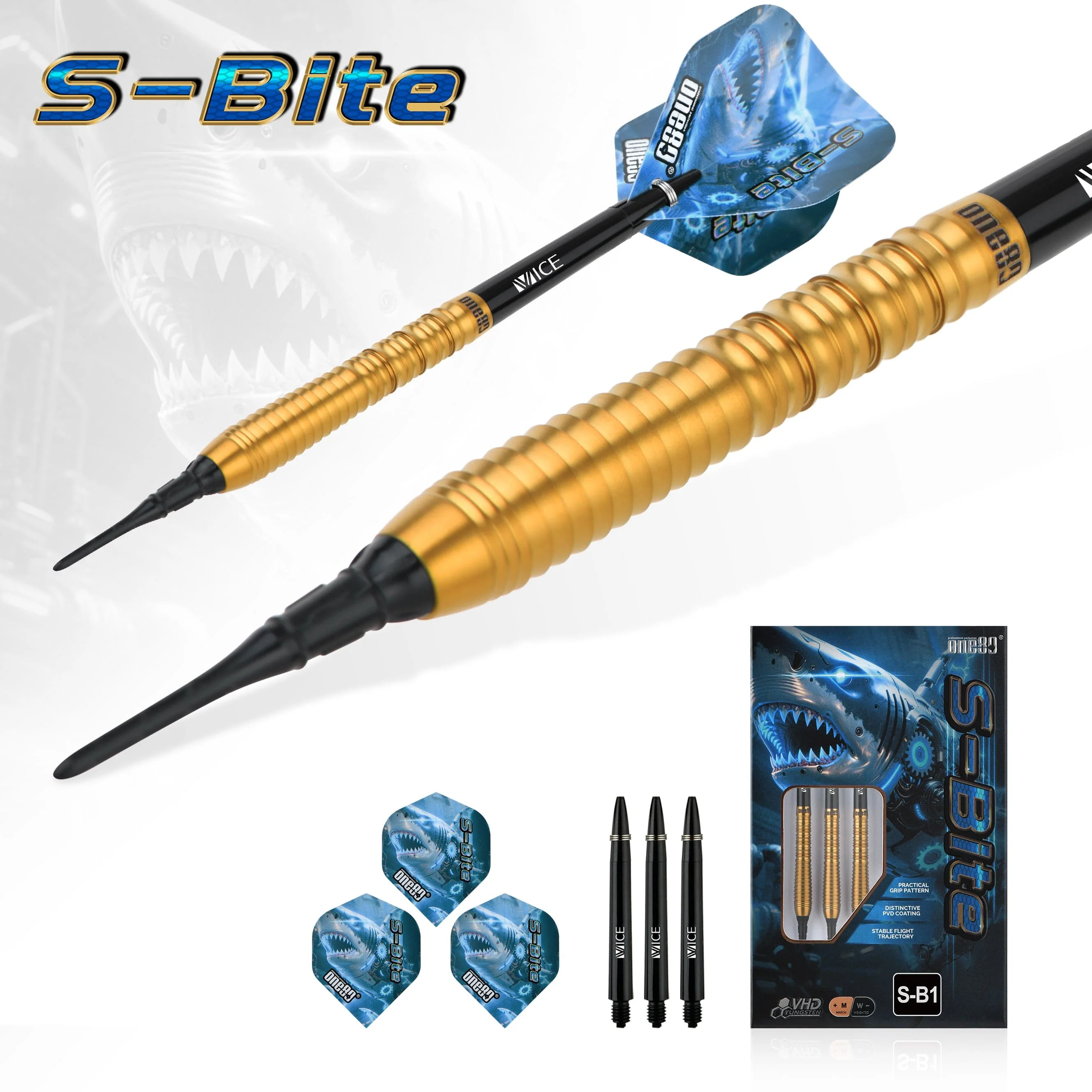 One80 S-Bite Darts - Soft Tip - 90% Tungsten - S-B1 - Image 3