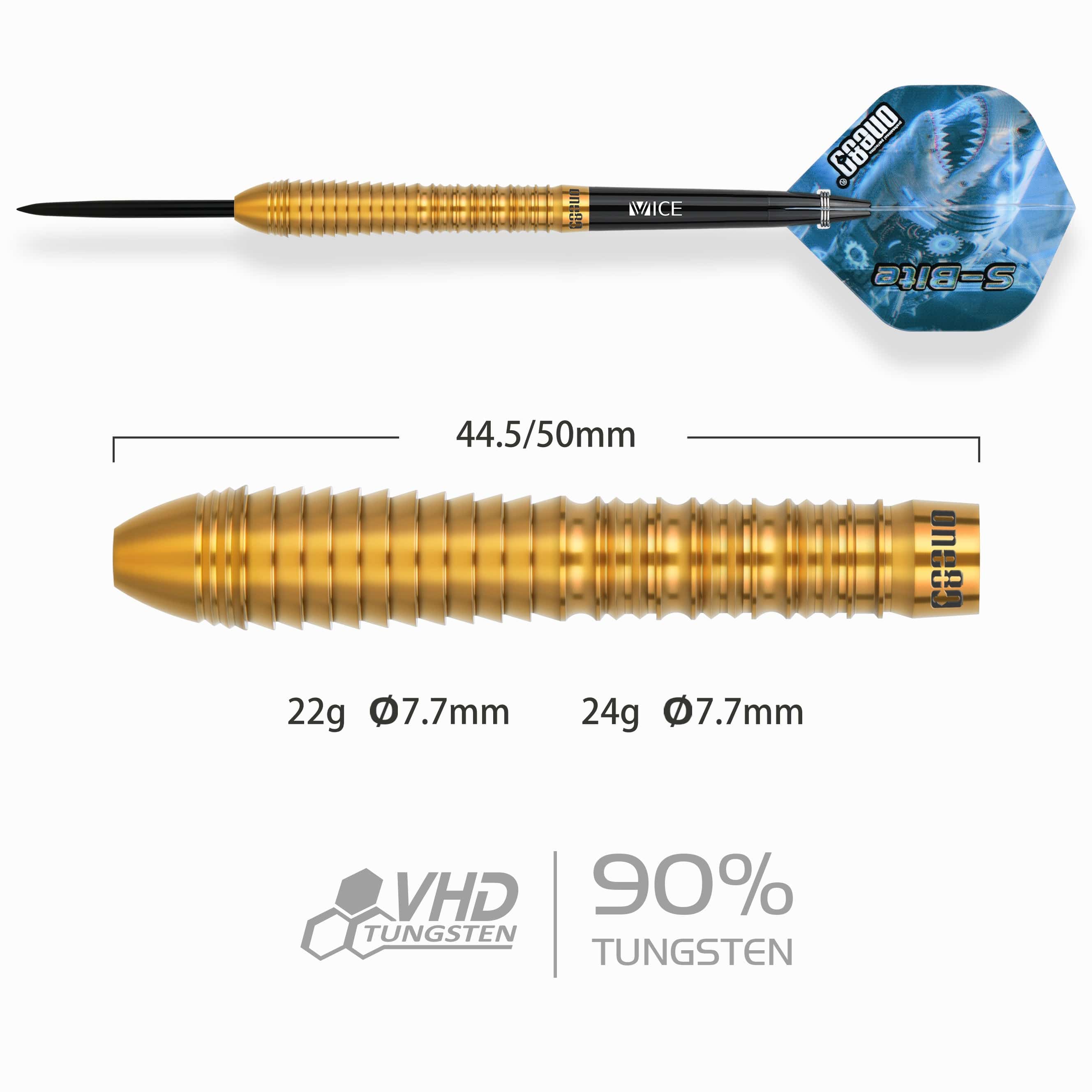 One80 S-Bite Darts - Steel Tip - 90% Tungsten - S-B1 - Image 2
