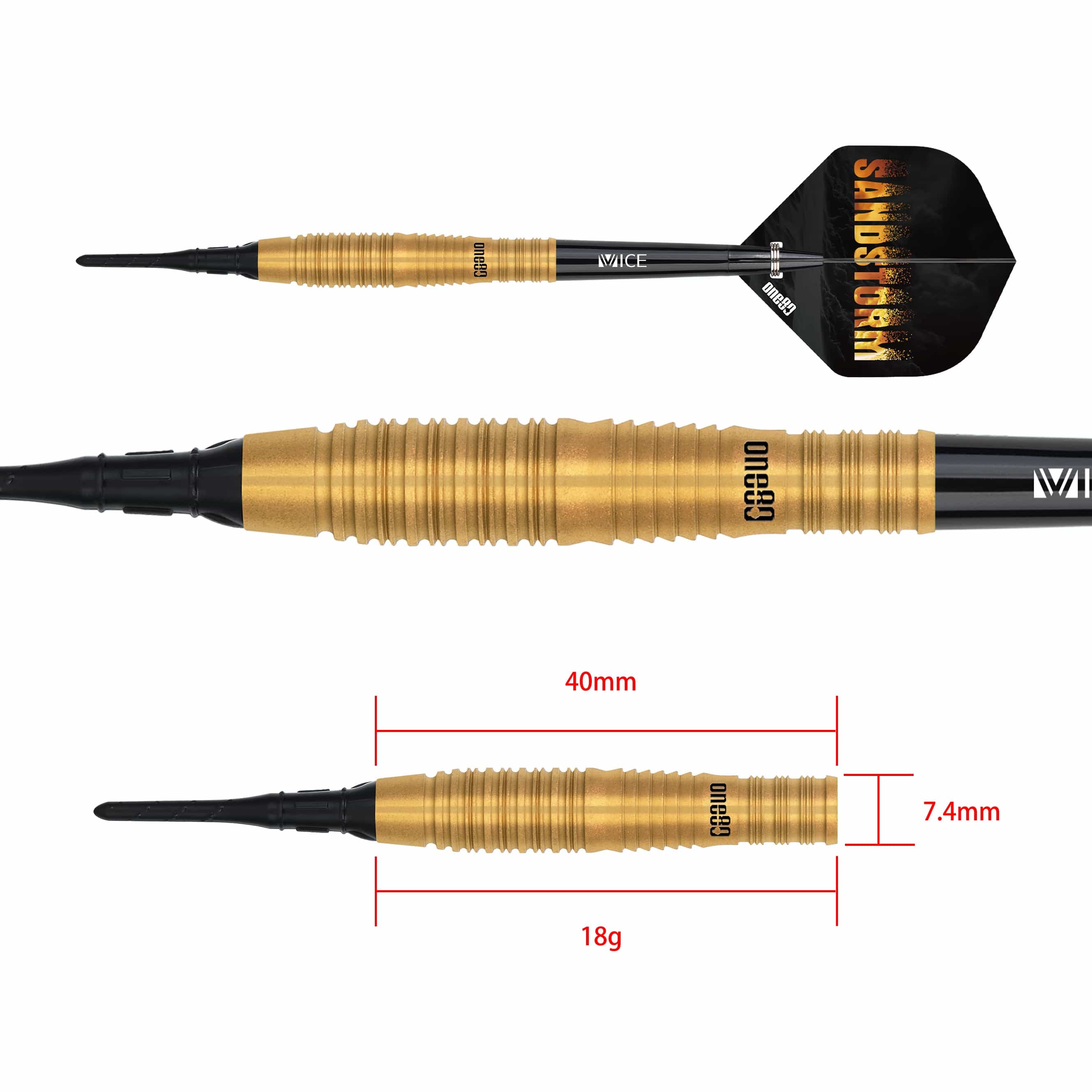 One80 Sandstorm Darts - Soft Tip - S02 - 18g - Image 3