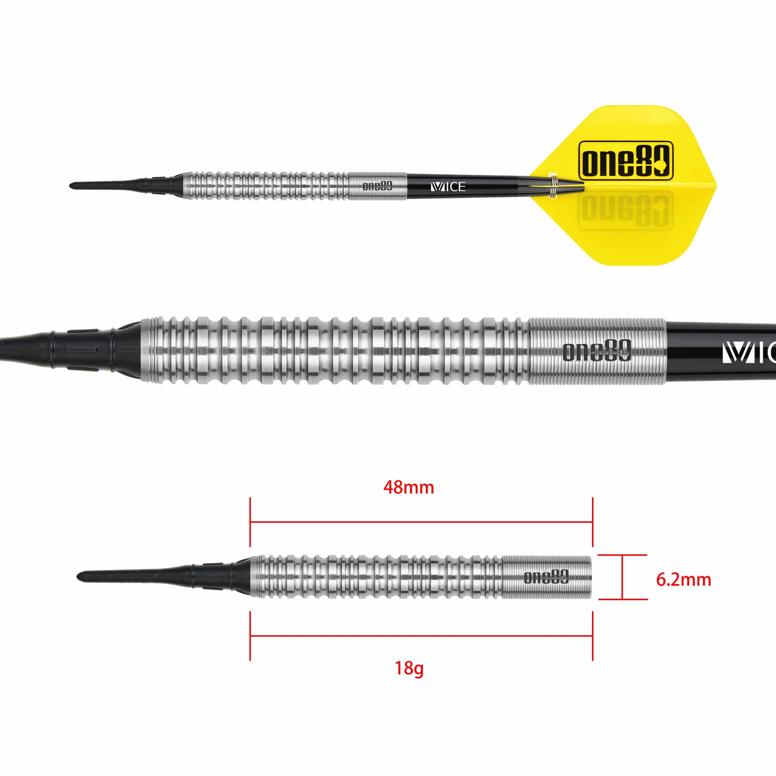 One80 Stefaan Henderyck Darts - Soft Tip - 90% Tungsten - 18g - Image 2