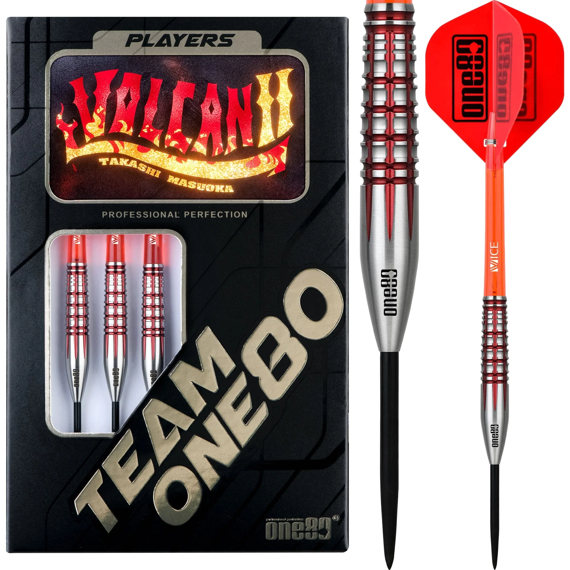 One80 Takashi Masuoka Darts - Steel Tip - V2 Signature - Volcan II