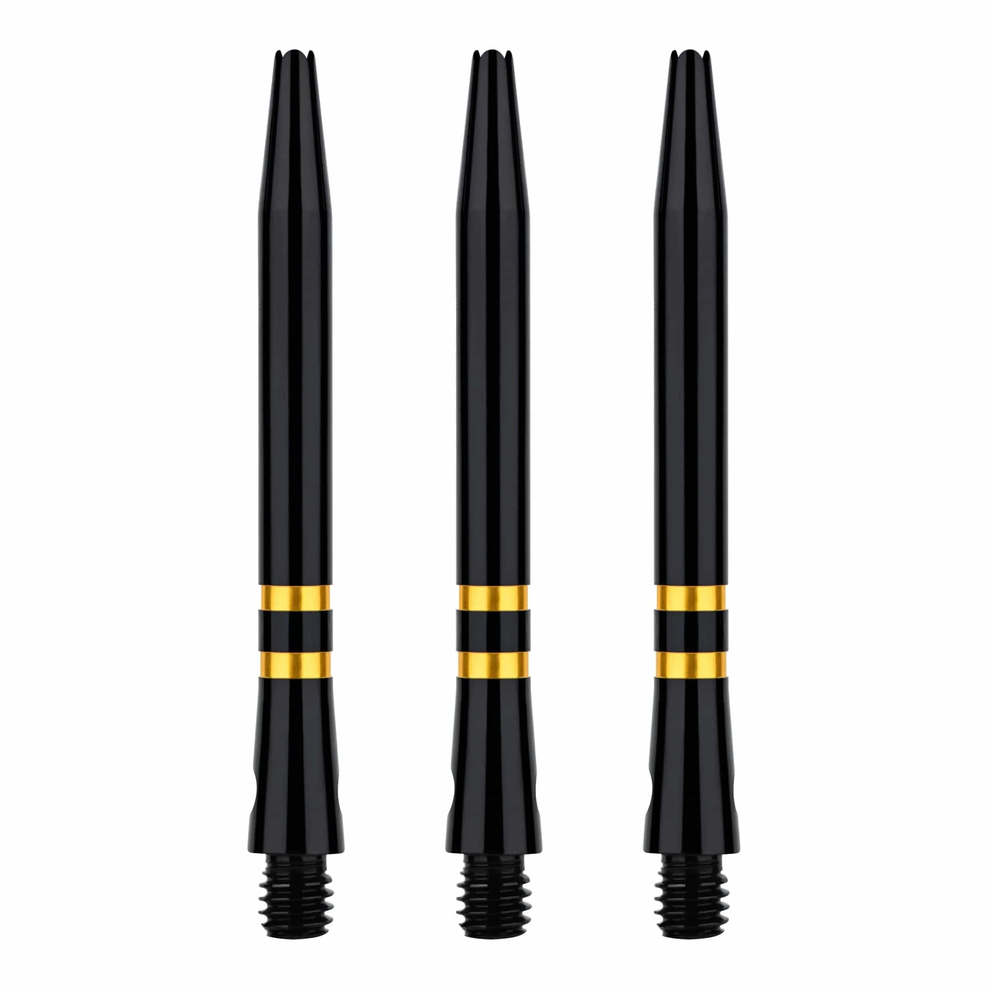 One80 TC Alu Dart Shafts - Regrooved Stems - Black & Gold - Image 2