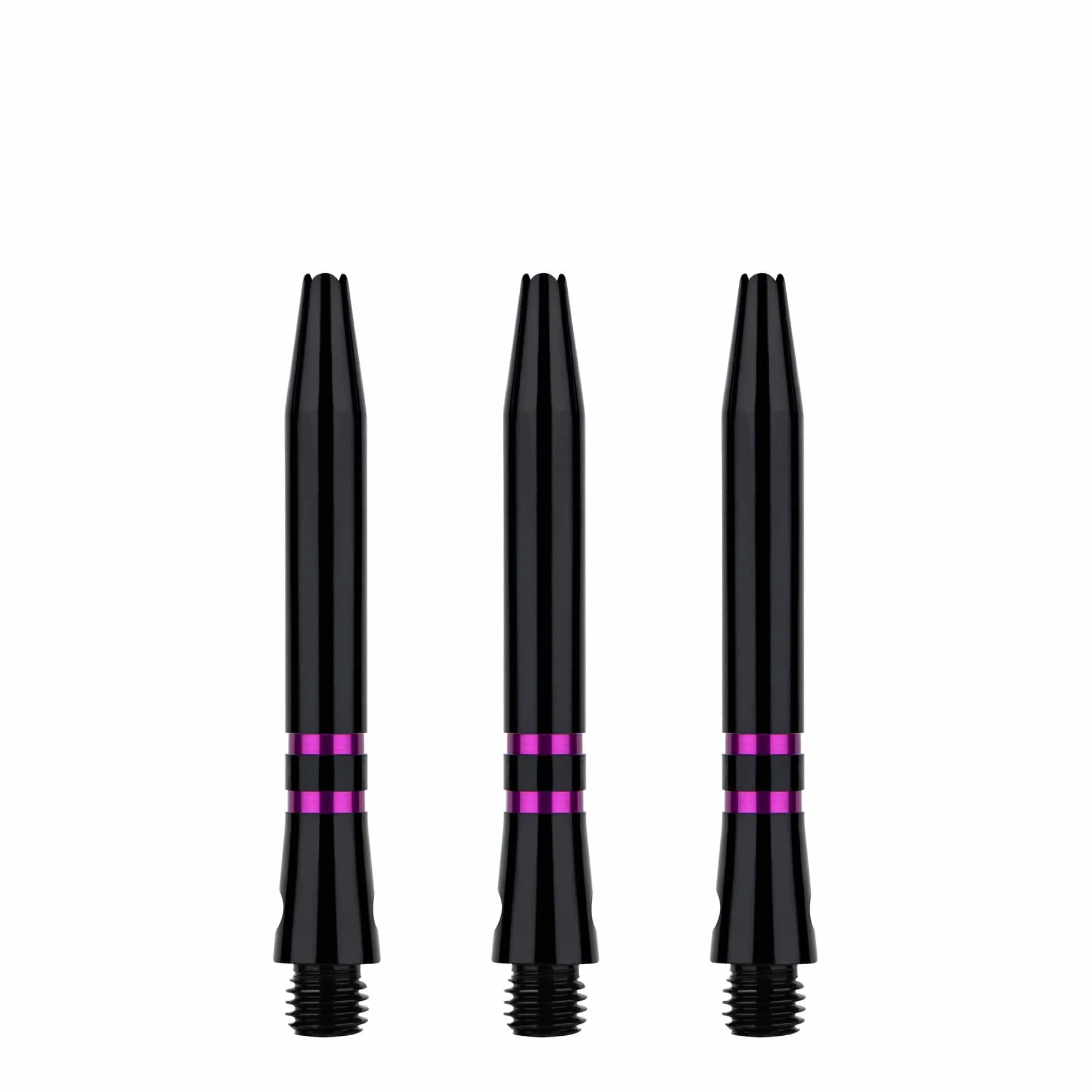 One80 TC Alu Dart Shafts - Regrooved Stems - Black & Purple - Image 4