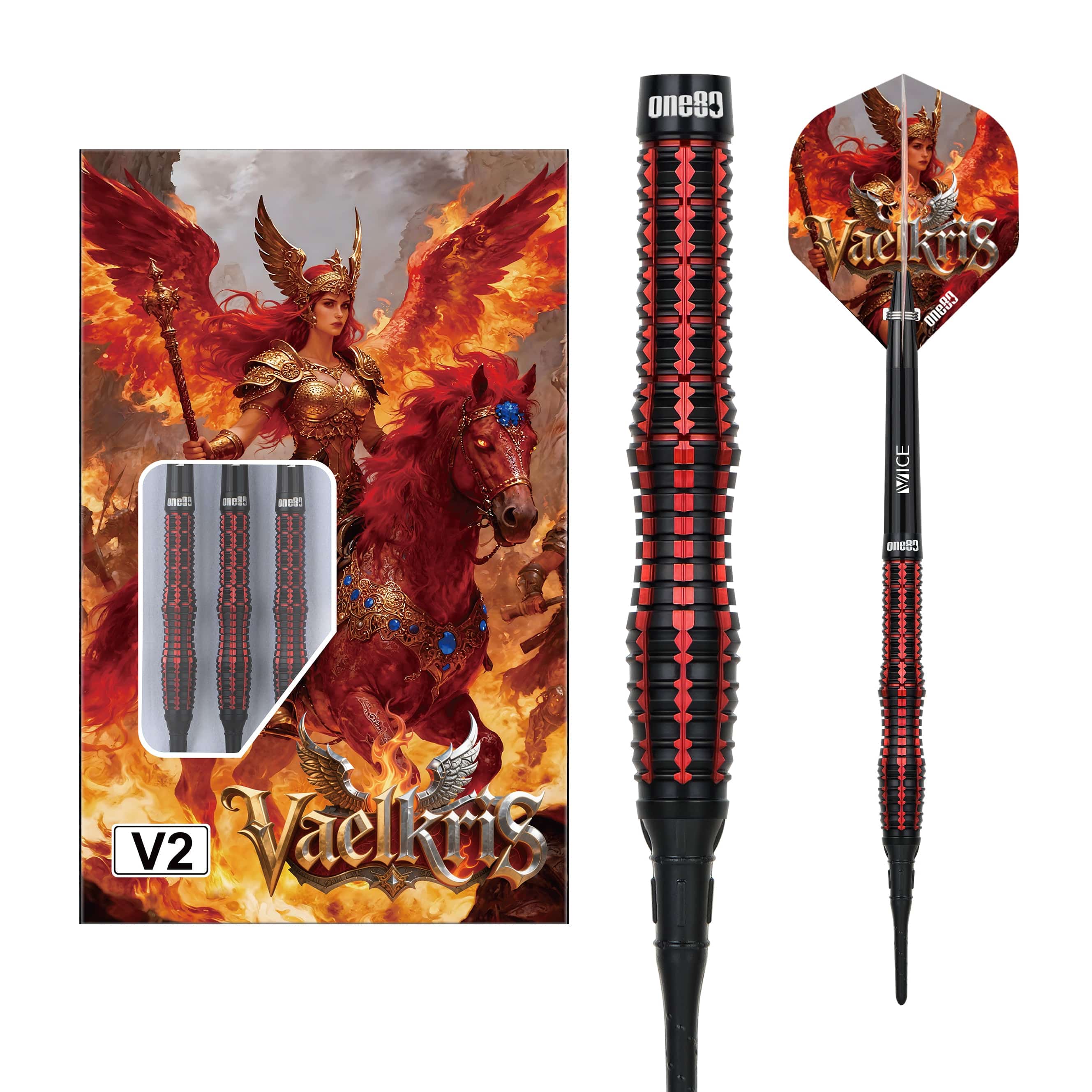 One80 Vaelkris Darts - Soft Tip - 90% Tungsten - V02 - 18g