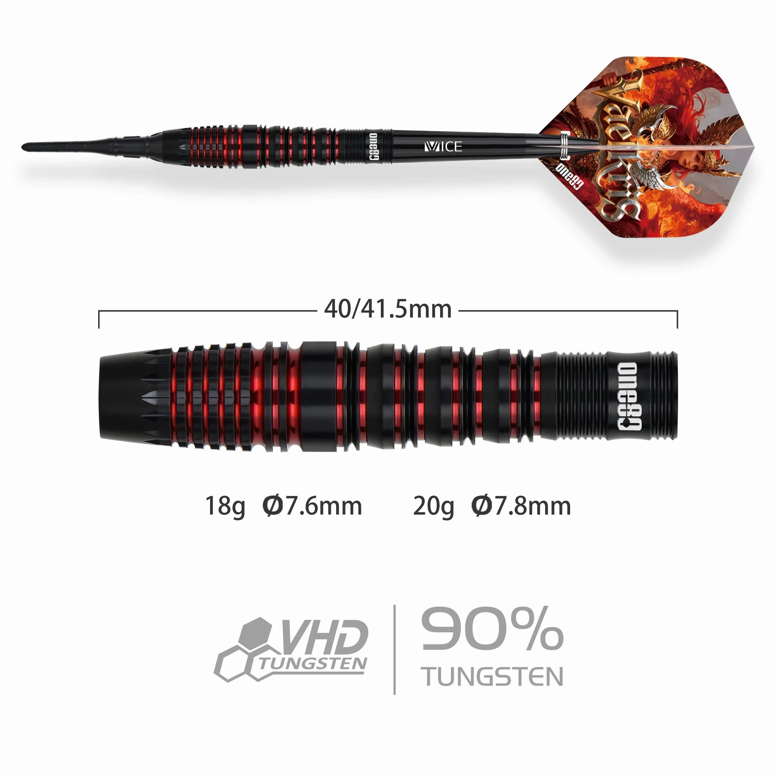 One80 Vaelkris Darts - Soft Tip - 90% Tungsten - V04 - 18g - Image 2