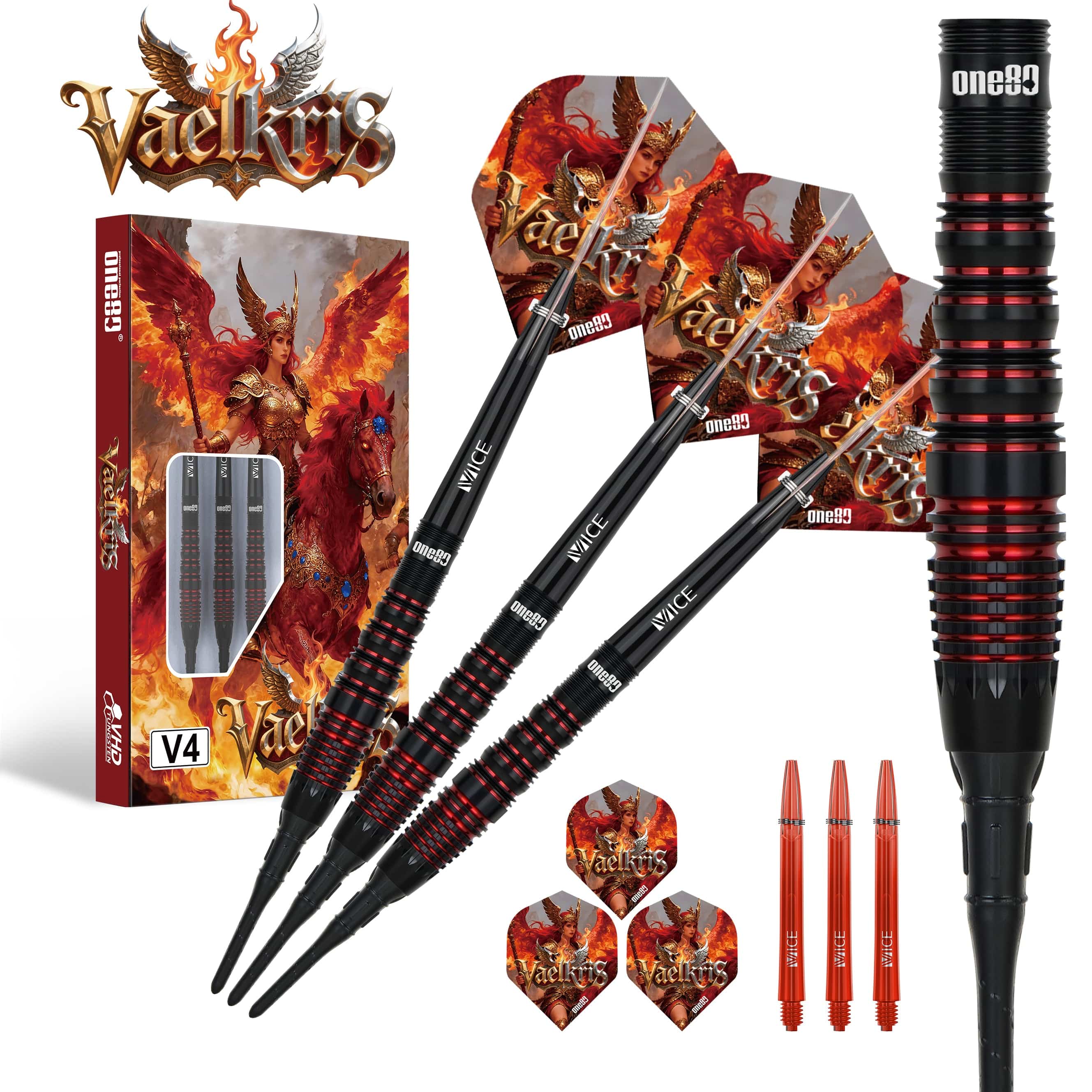 One80 Vaelkris Darts - Soft Tip - 90% Tungsten - V04 - 18g - Image 3