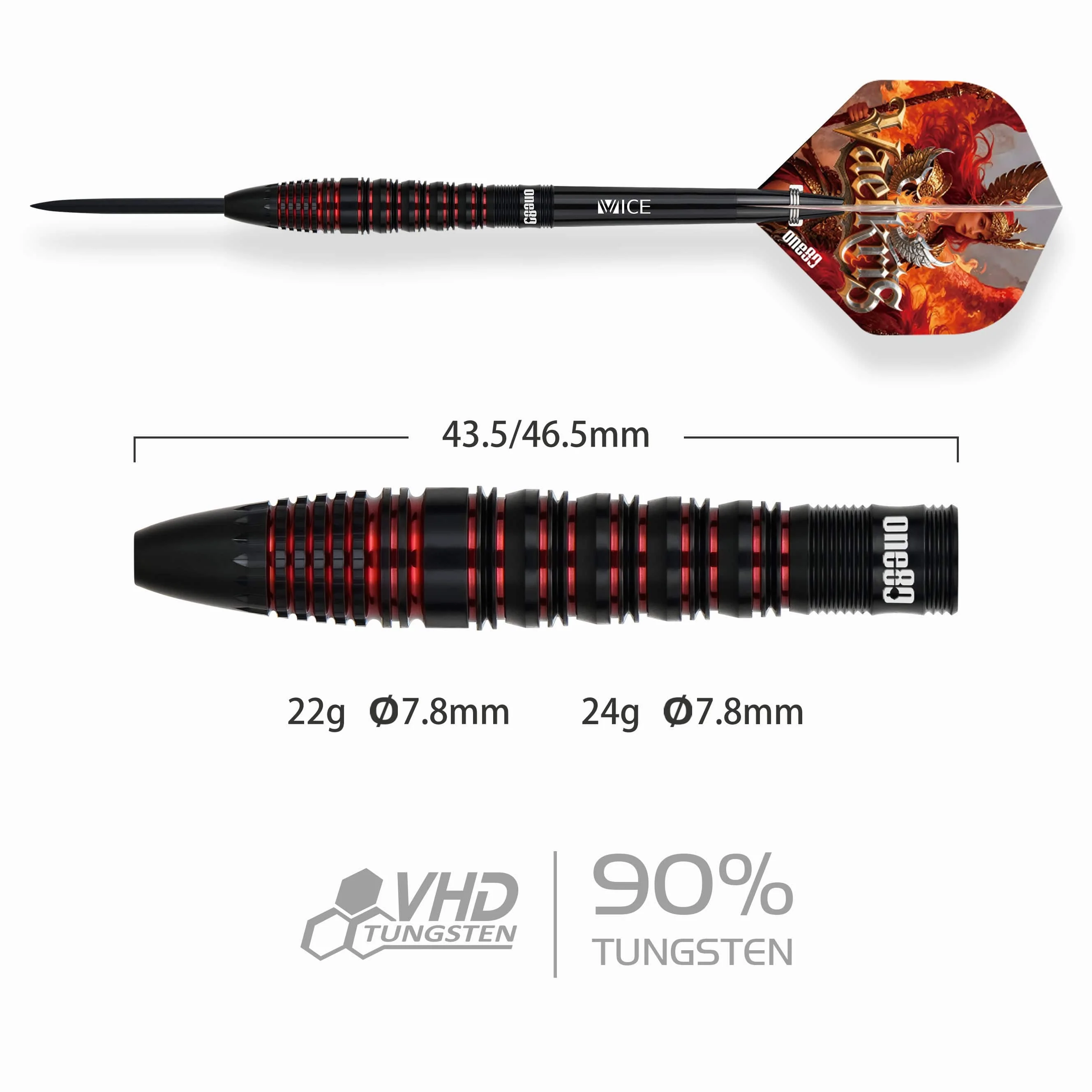 One80 Vaelkris Darts - Steel Tip - 90% Tungsten - V04 - Image 2