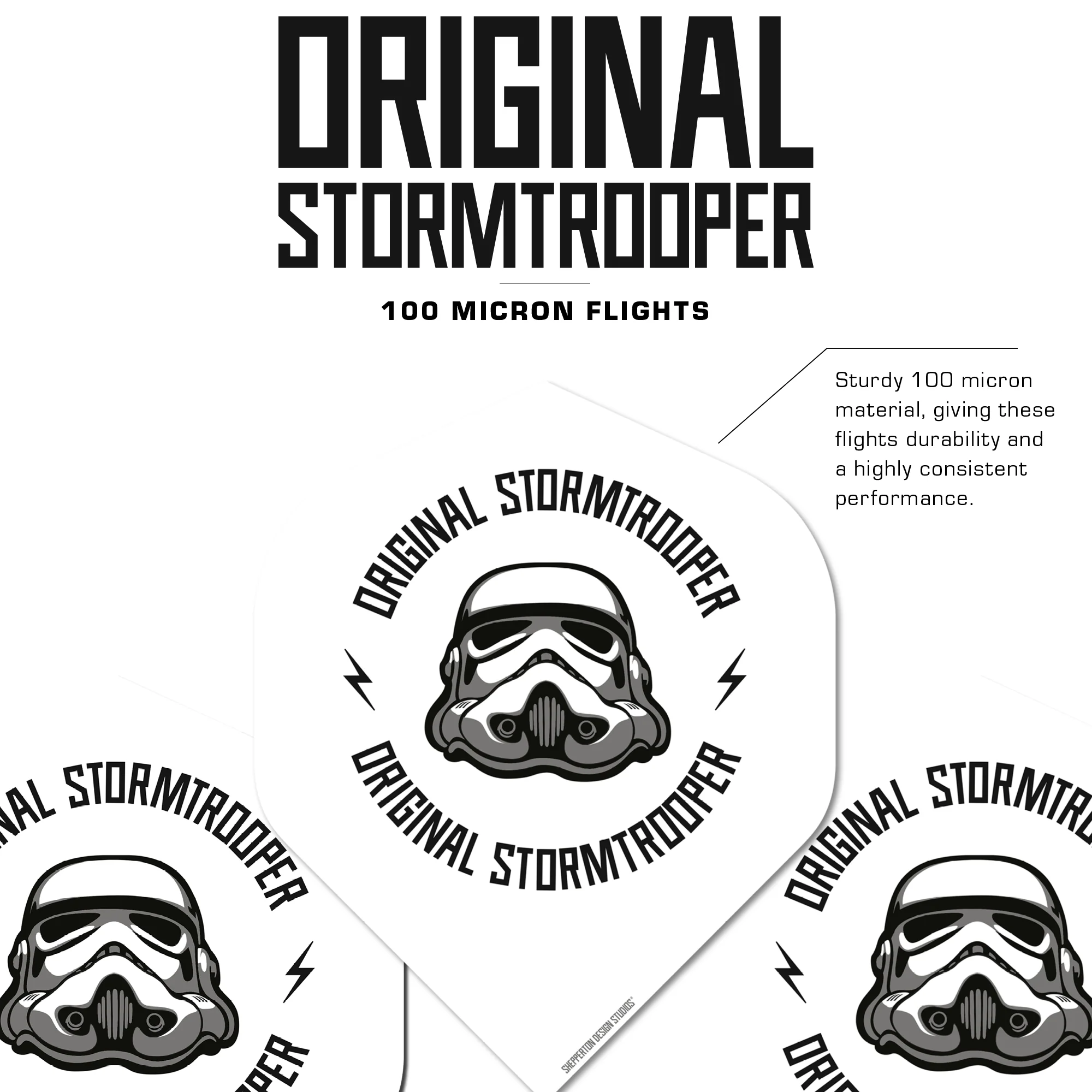 *Original StormTrooper Dart Flights - Official Licensed - No2 - Std - Storm Trooper - Logo on White - Image 4