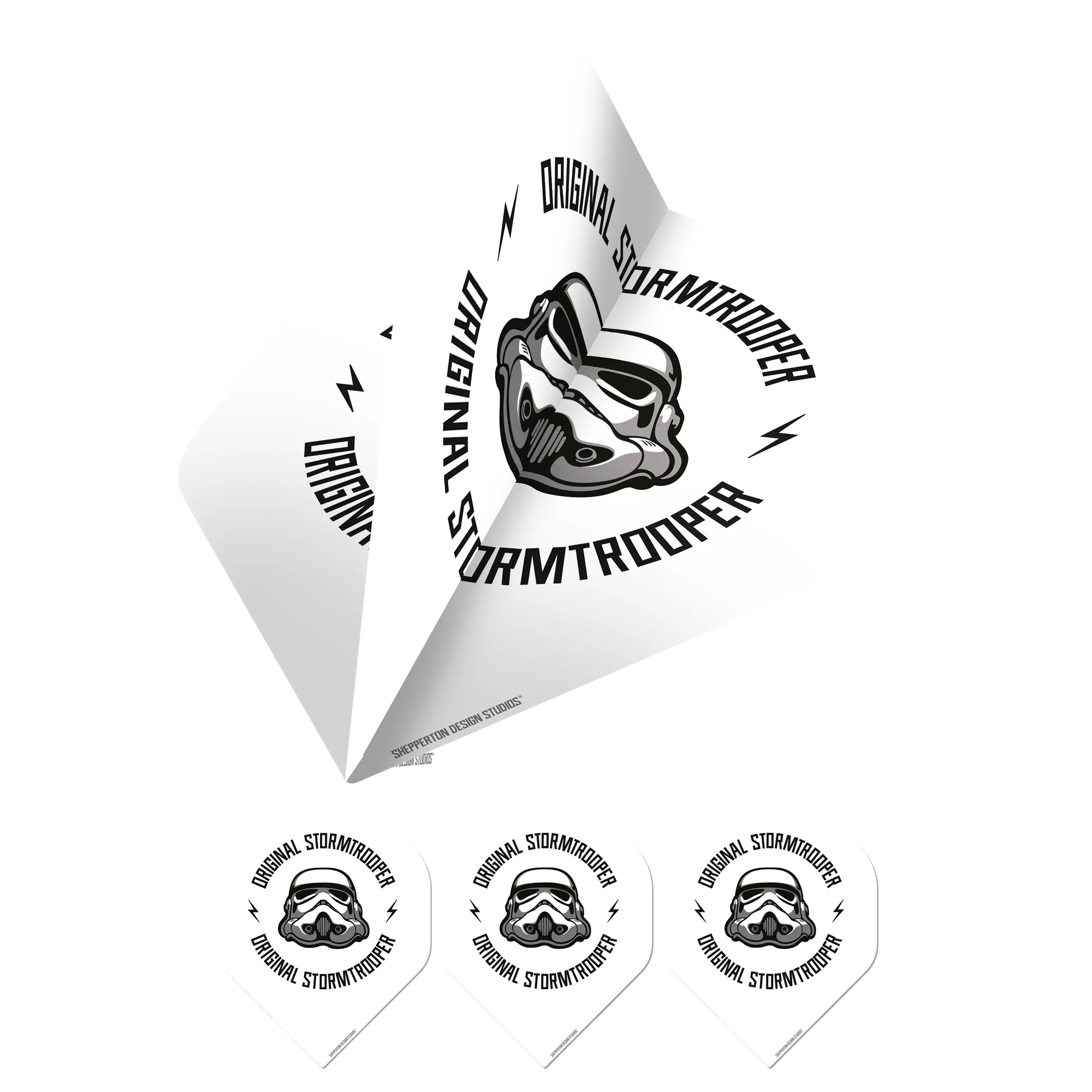 *Original StormTrooper Dart Flights - Official Licensed - No2 - Std - Storm Trooper - Logo on White - Image 6