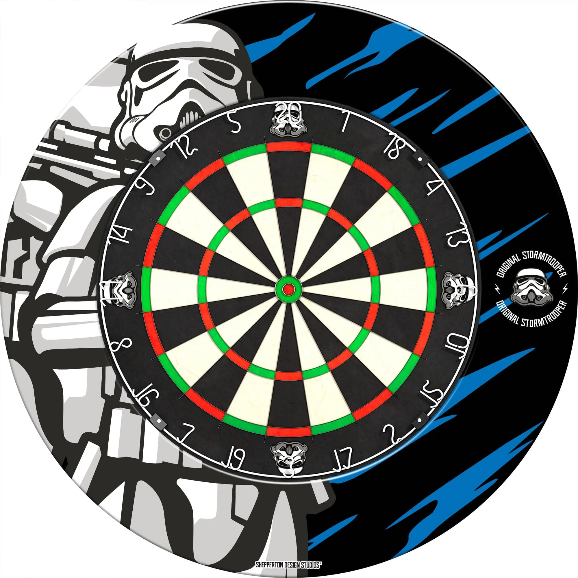 Original StormTrooper Dartboard Surround - S4 - Storm Trooper - with Gun on Blue - Image 3