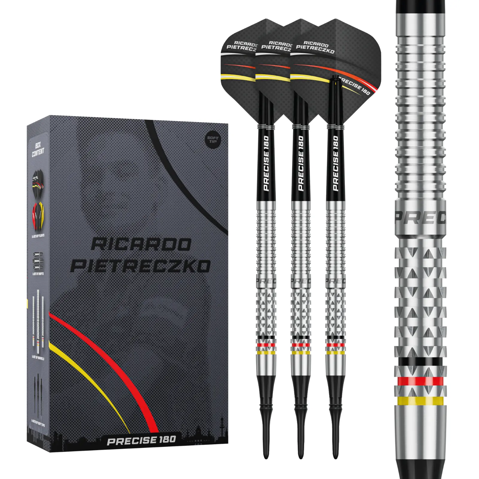 Precise 180 Ricardo Pietreczko Darts -Soft Tip - 90% Tungsten