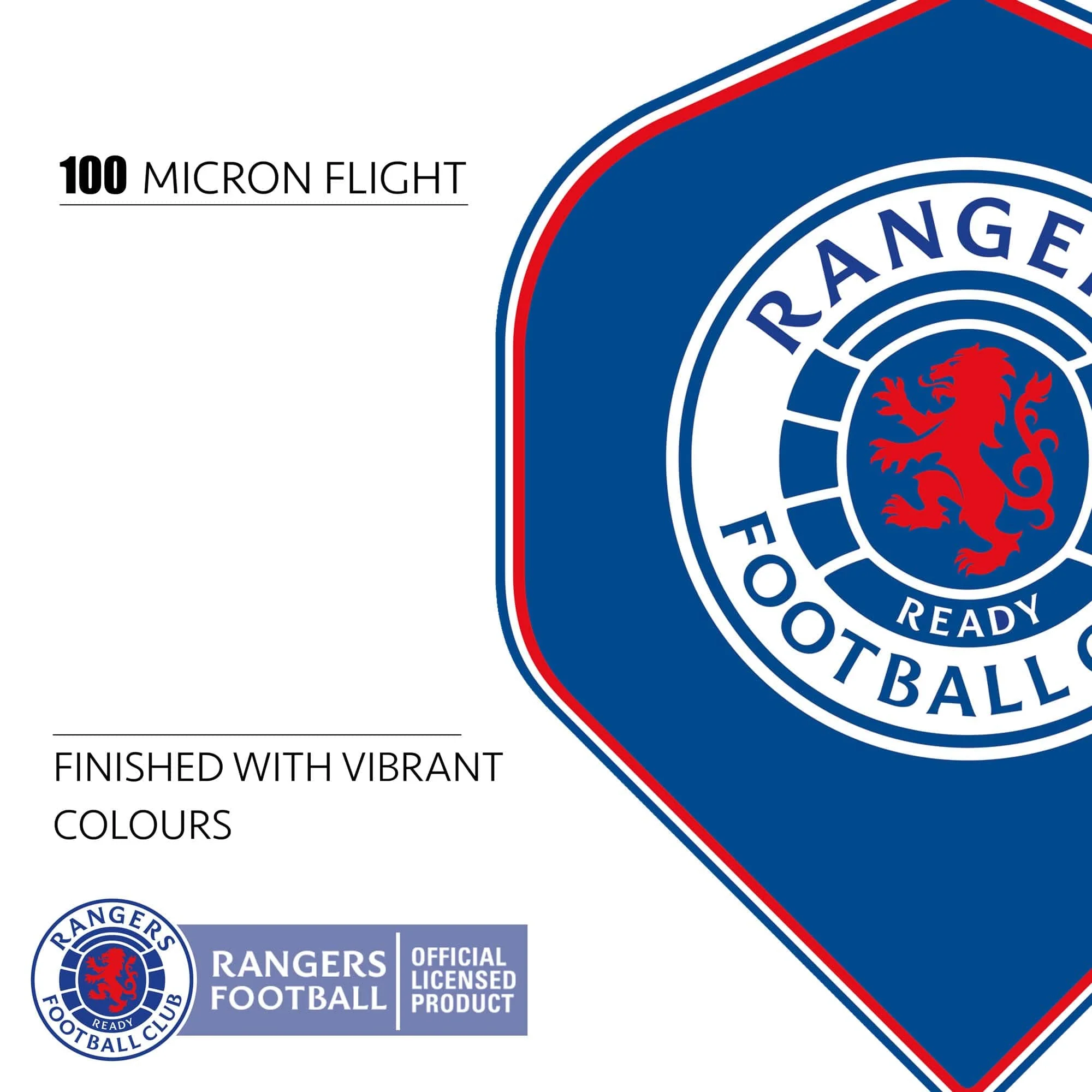 Rangers FC Dart Flights - 100 Micron - No2 - Std - RFC - F1 - Crest - Image 4