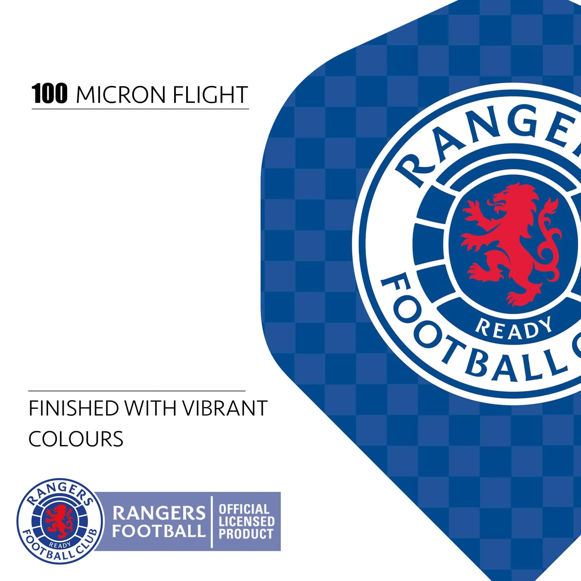 Rangers FC Dart Flights - 100 Micron - No2 - Std - RFC - F2 - Check - Image 4