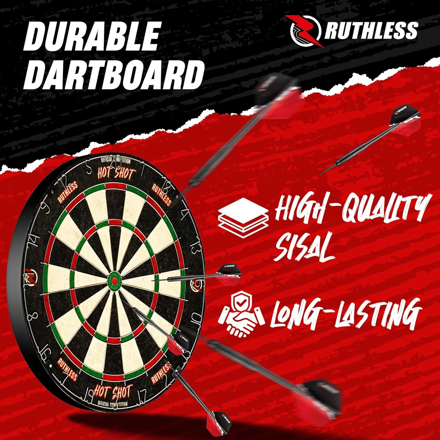 Ruthless Animal Home Darts Centre - Hotshot Dartboard in Cabinet - Eagle - Image 8