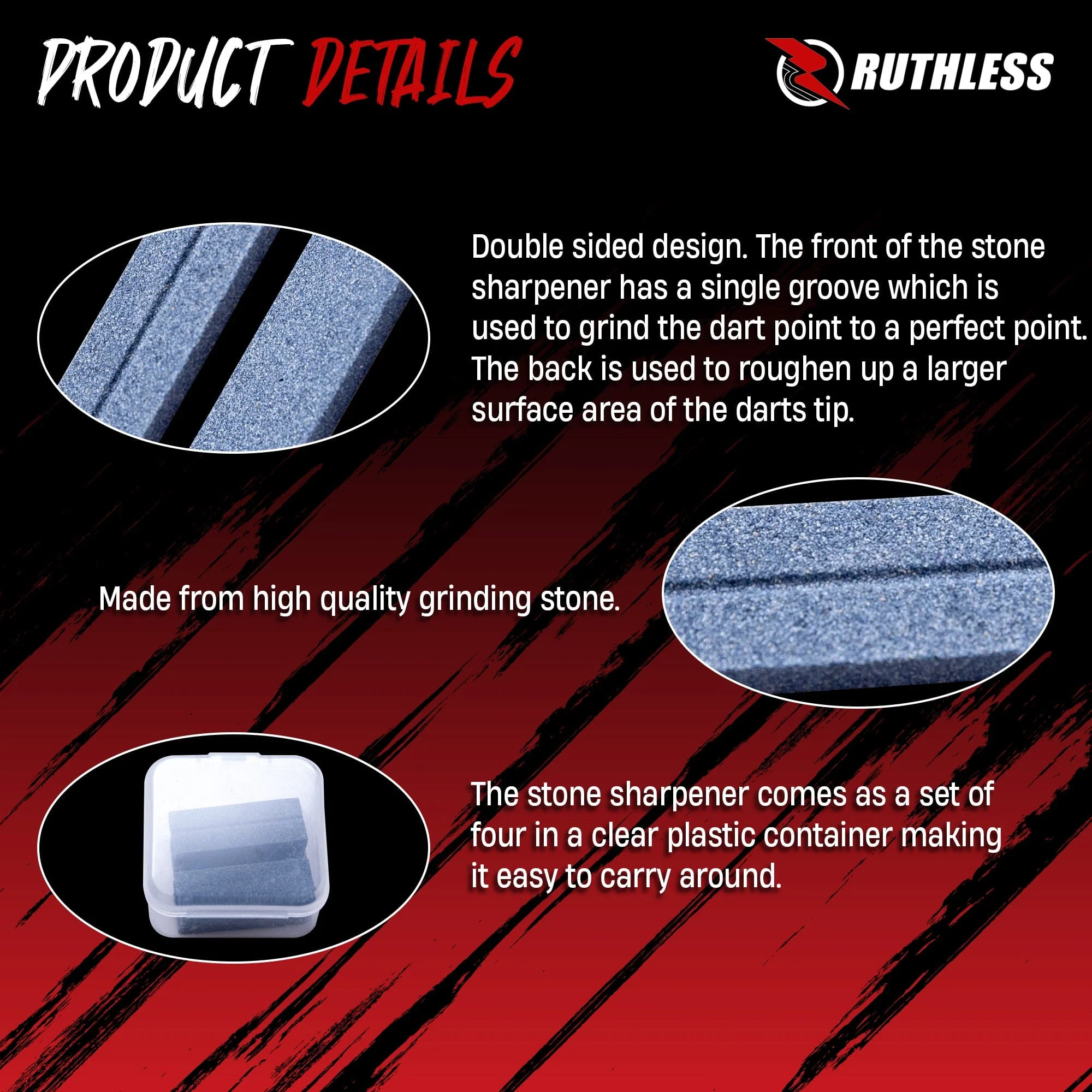 Ruthless Dart Sharpener - Flat V Groove - Value Pack - 4 Pieces - Image 4
