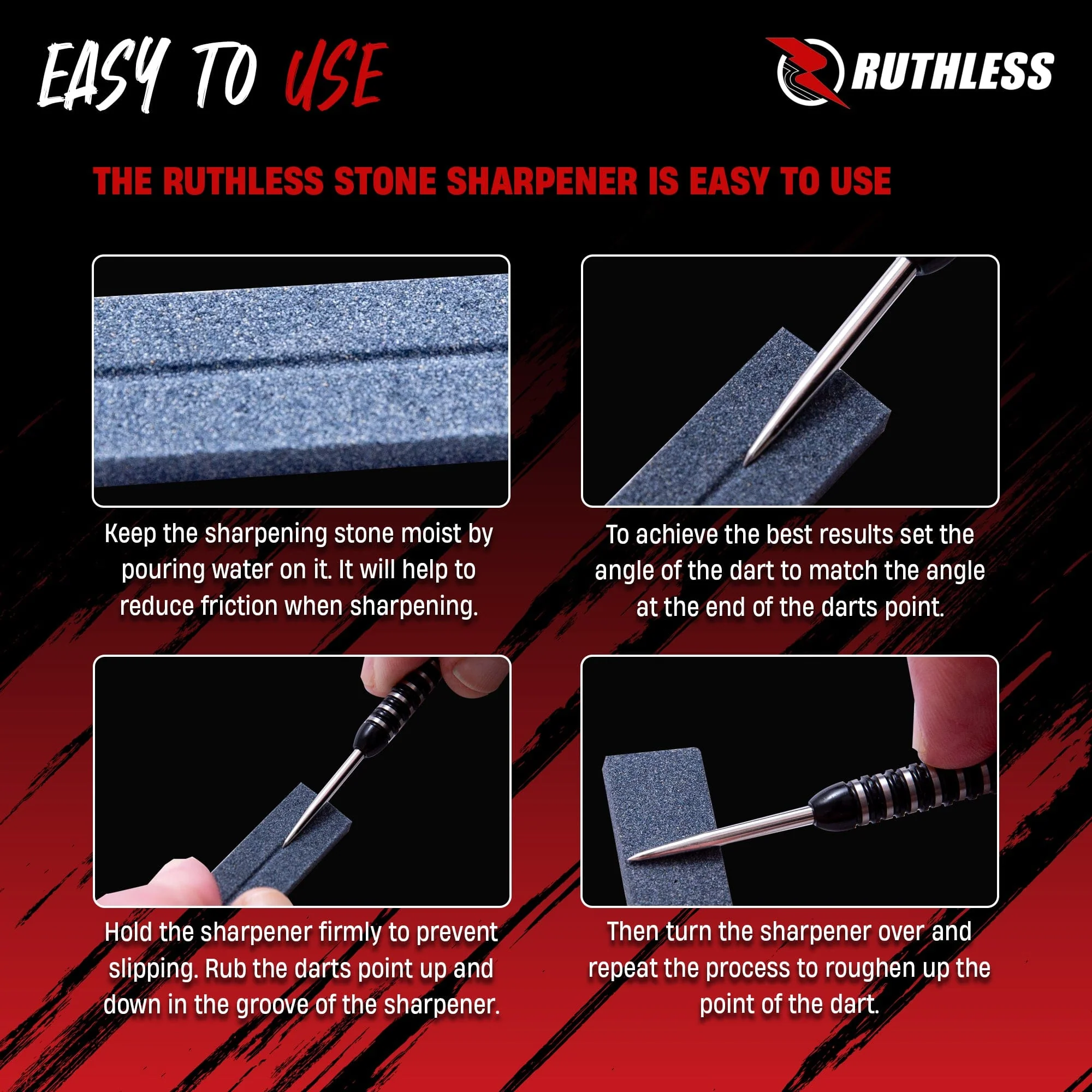 Ruthless Dart Sharpener - Flat V Groove - Value Pack - 4 Pieces - Image 5
