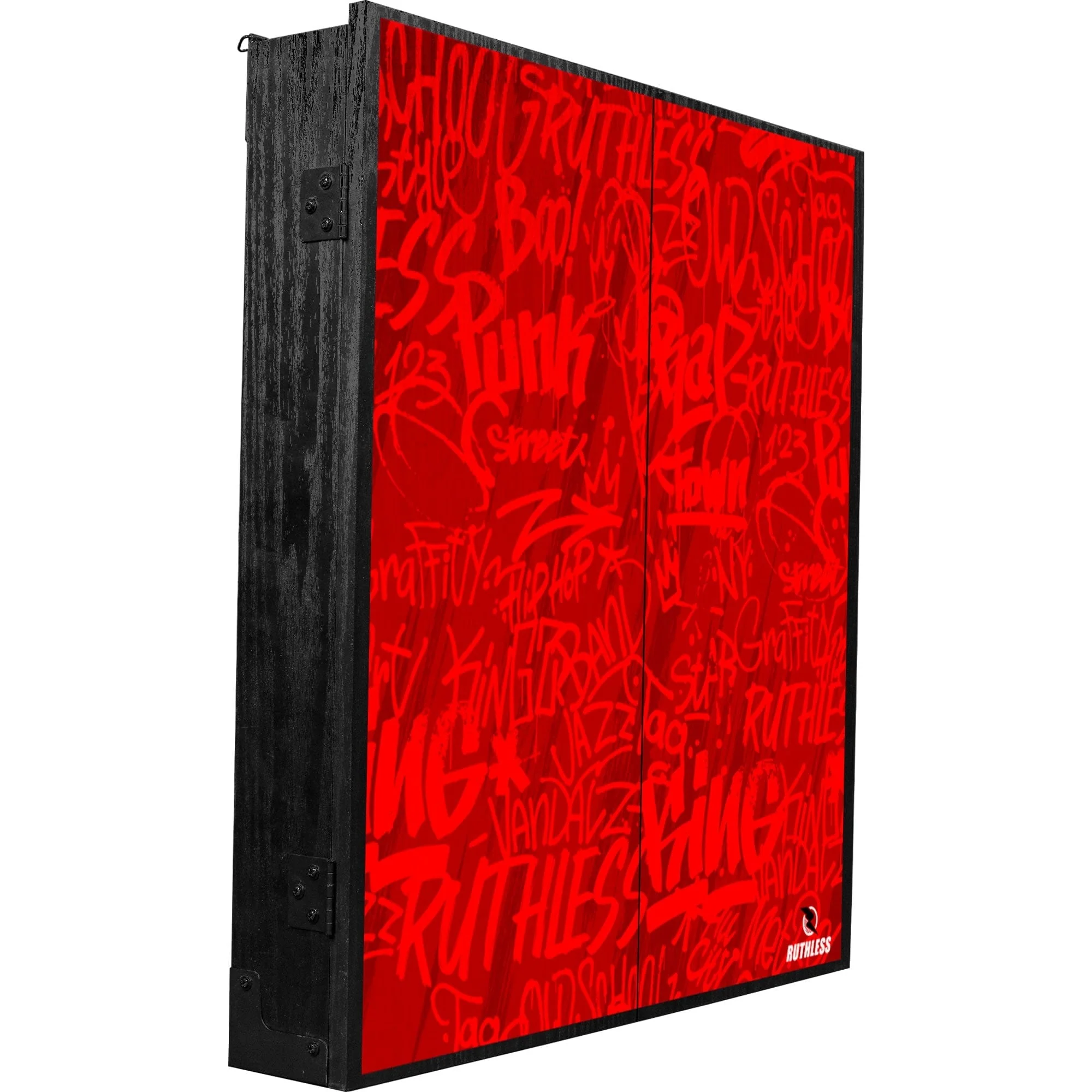 Ruthless Dartboard Cabinet - Square Design - Graffiti Red - Image 2