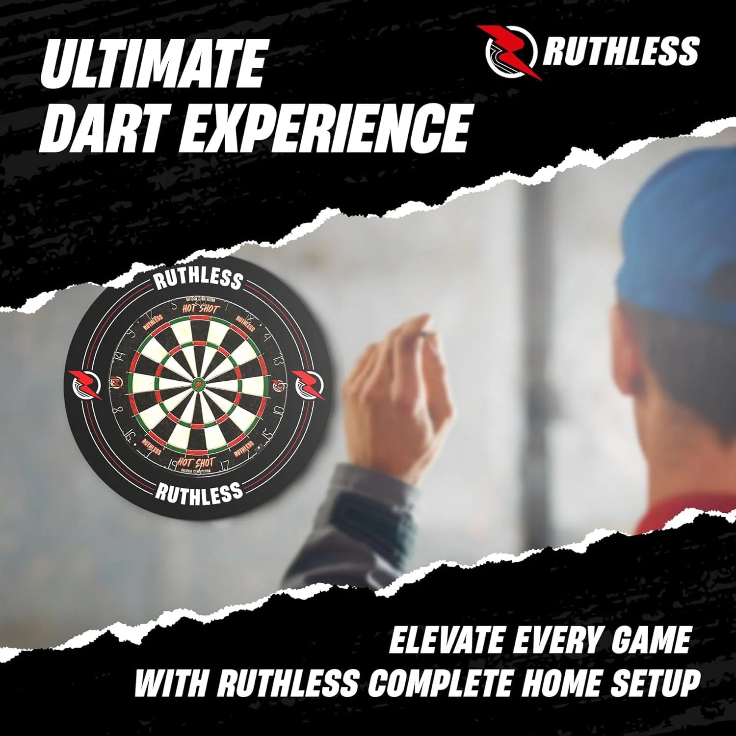 Ruthless Hotshot Home Darts Centre - HDC - inc. Dartboard, Surround and 2 sets of darts - Image 8