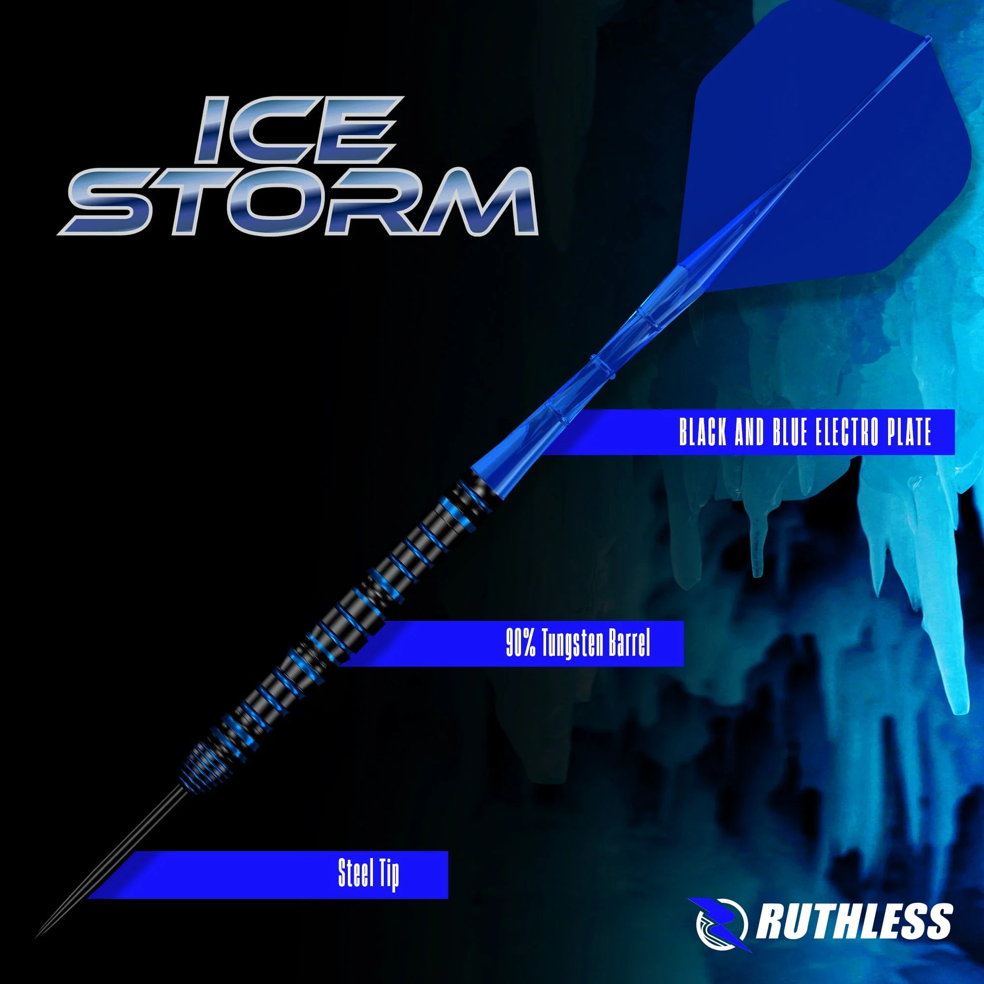 Ruthless Icestorm Darts - Steel Tip - 90% Tungsten - Image 3