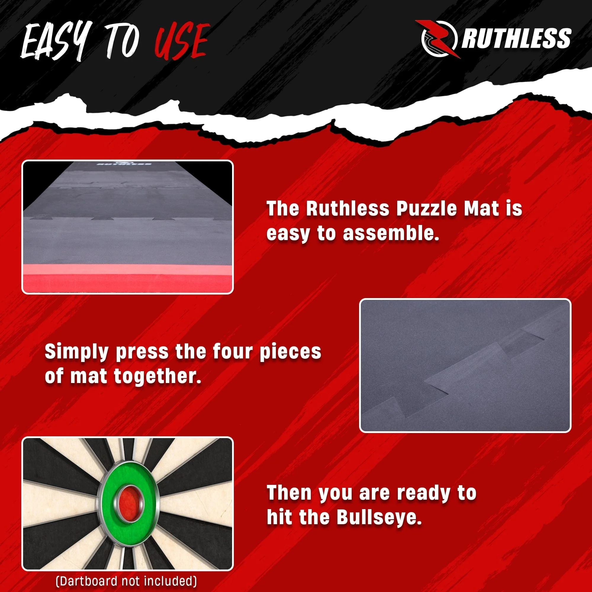 Ruthless Puzzle Dart Mat - for Beginners & Professionals - 237x60cm - Image 6