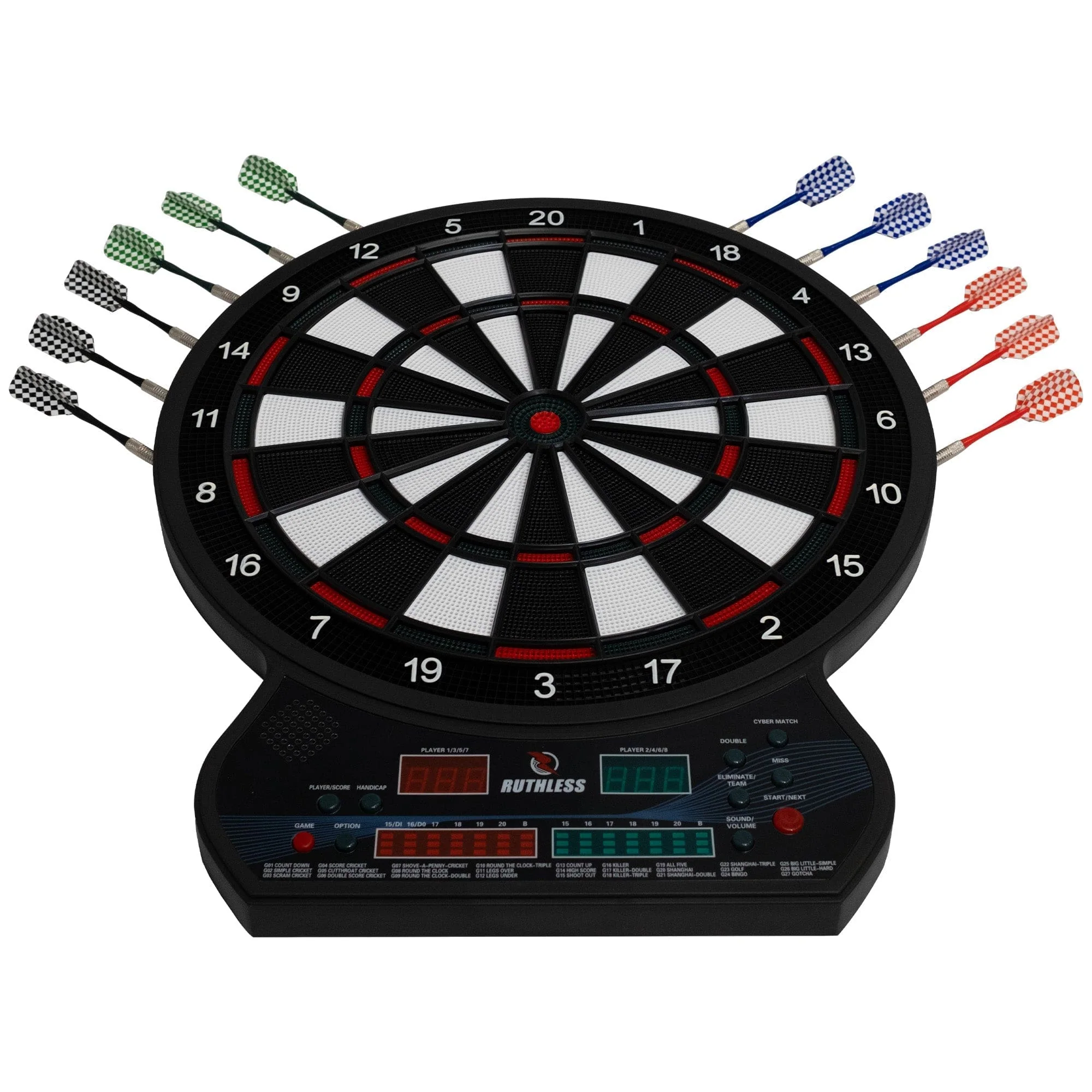Ruthless R600 Electonic Dartboard - Soft Tip - inc 4 Sets of Darts - 8 players-27 Games - Image 8