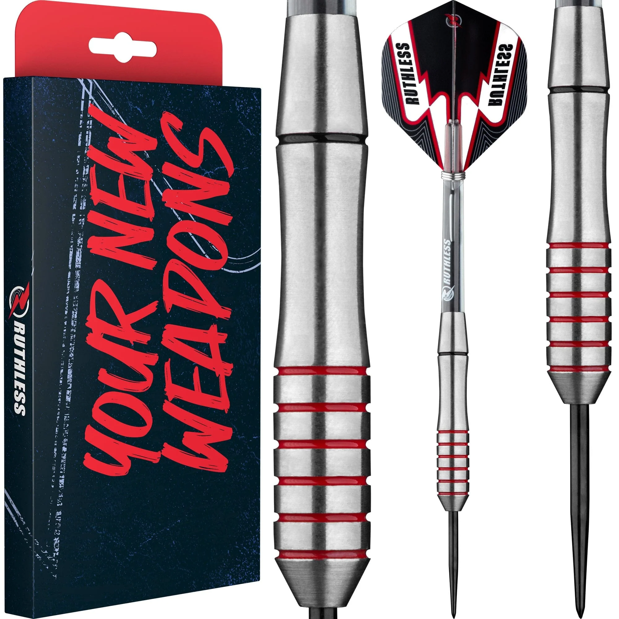*Ruthless Scallop Darts - Steel Tip - Front Ring - Black & Red - 29g - Image 2