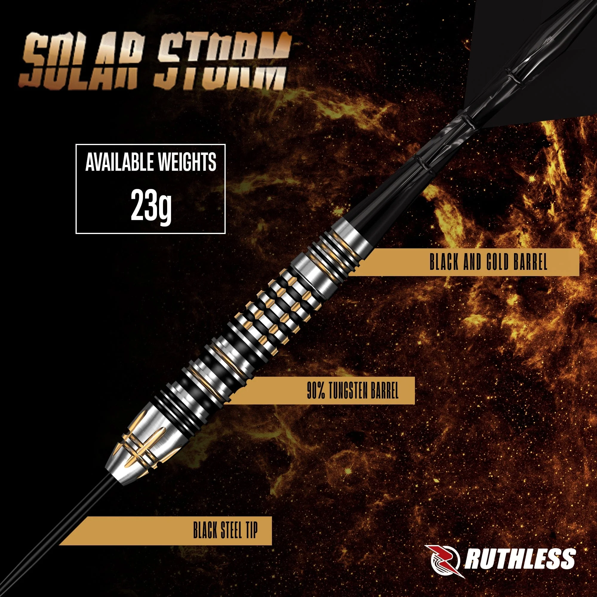 Ruthless Solar Storm Darts - Steel Tip - 90% Tungsten - Image 3