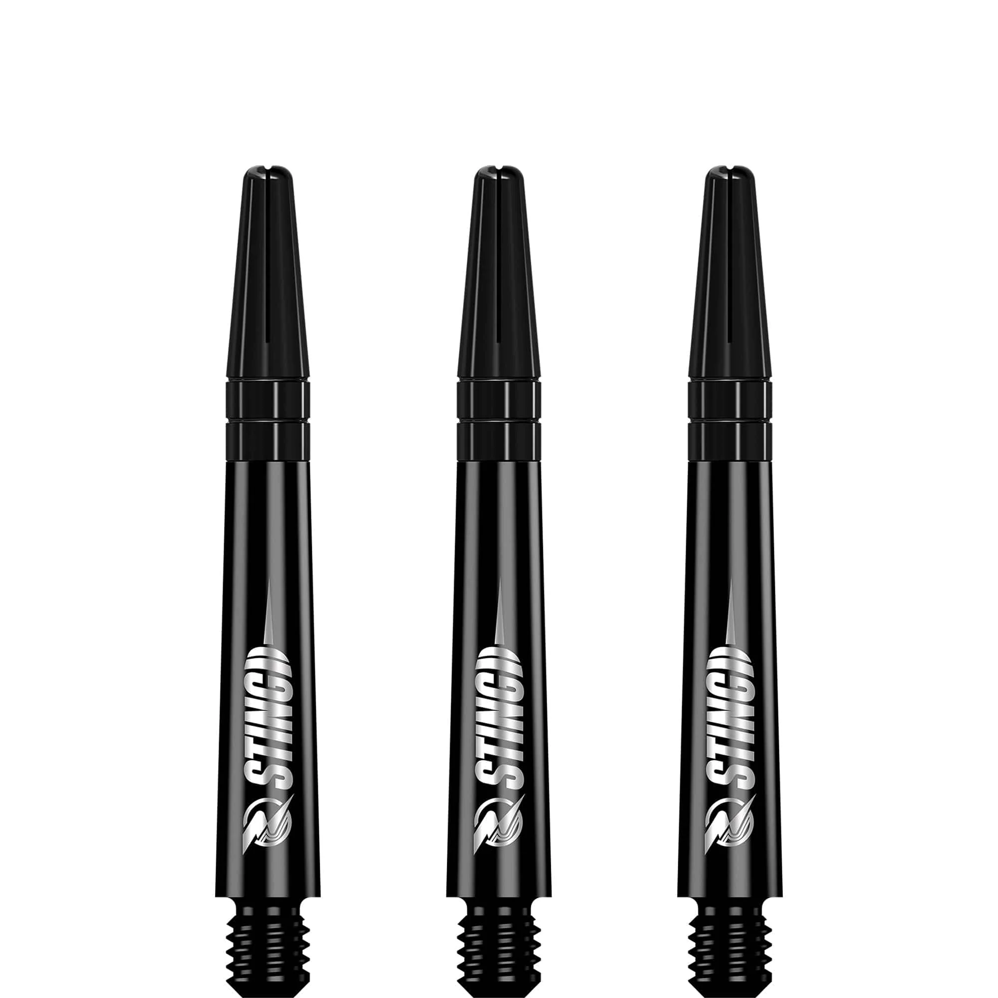 Ruthless Sting Dart Shafts - Polycarbonate - Solid Black - Black Top - Image 4