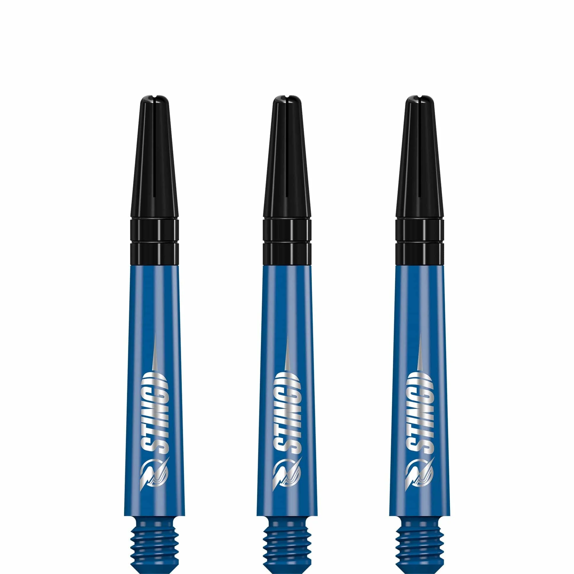Ruthless Sting Dart Shafts - Polycarbonate - Solid Blue - Black Top - Image 4
