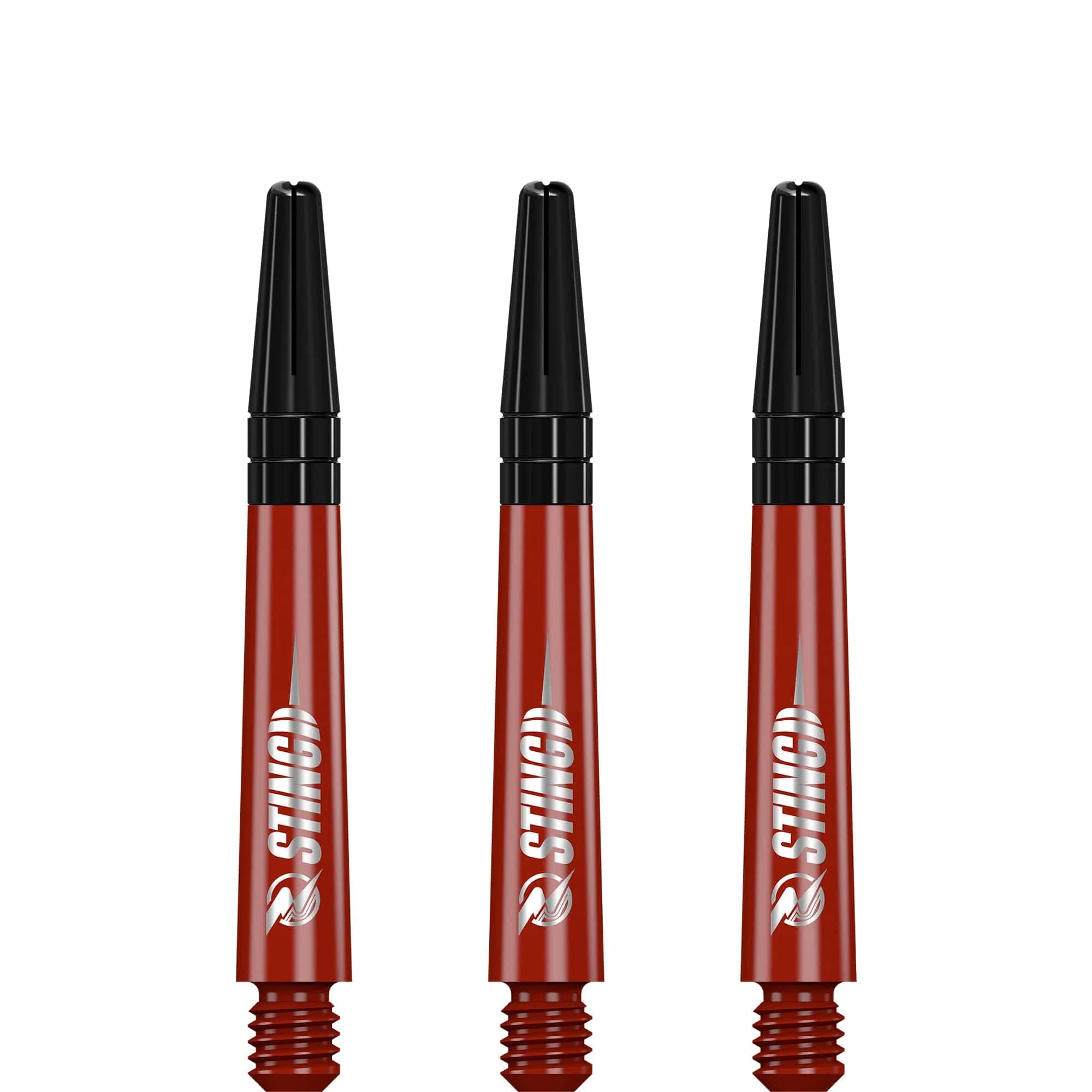 Ruthless Sting Dart Shafts - Polycarbonate - Solid Red - Black Top - Image 4
