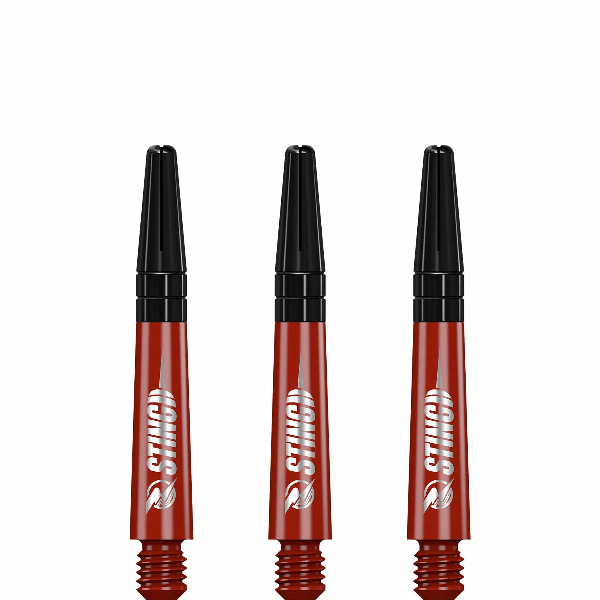Ruthless Sting Dart Shafts - Polycarbonate - Solid Red - Black Top - Image 5