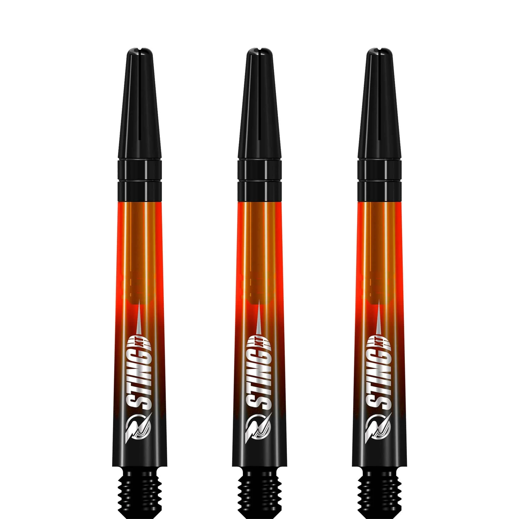 Ruthless Sting XT Dart Shafts - Polycarbonate - Gradient Black & Orange - Black Top - Image 3