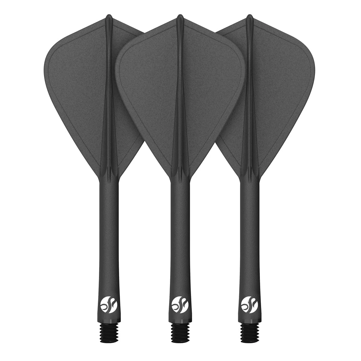 Shot Flight Deck - One Piece Dart Flight and Shaft System - Kite - Black - Image 3
