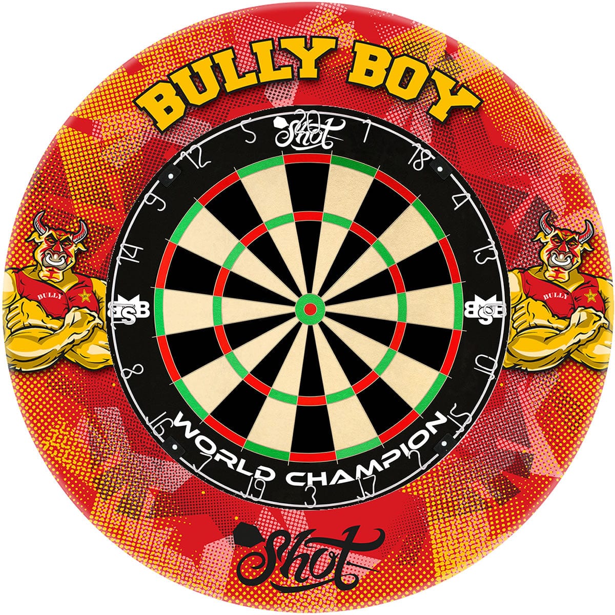 Shot Michael Smith Dartboard Surround - Professional - Bully Boy - Red - Image 3