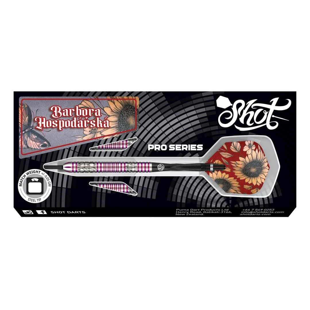 Shot Pro Series Darts - Steel Tip - 90% Tungsten - Barbora Hospodárská 2.0 - 23g - Image 4