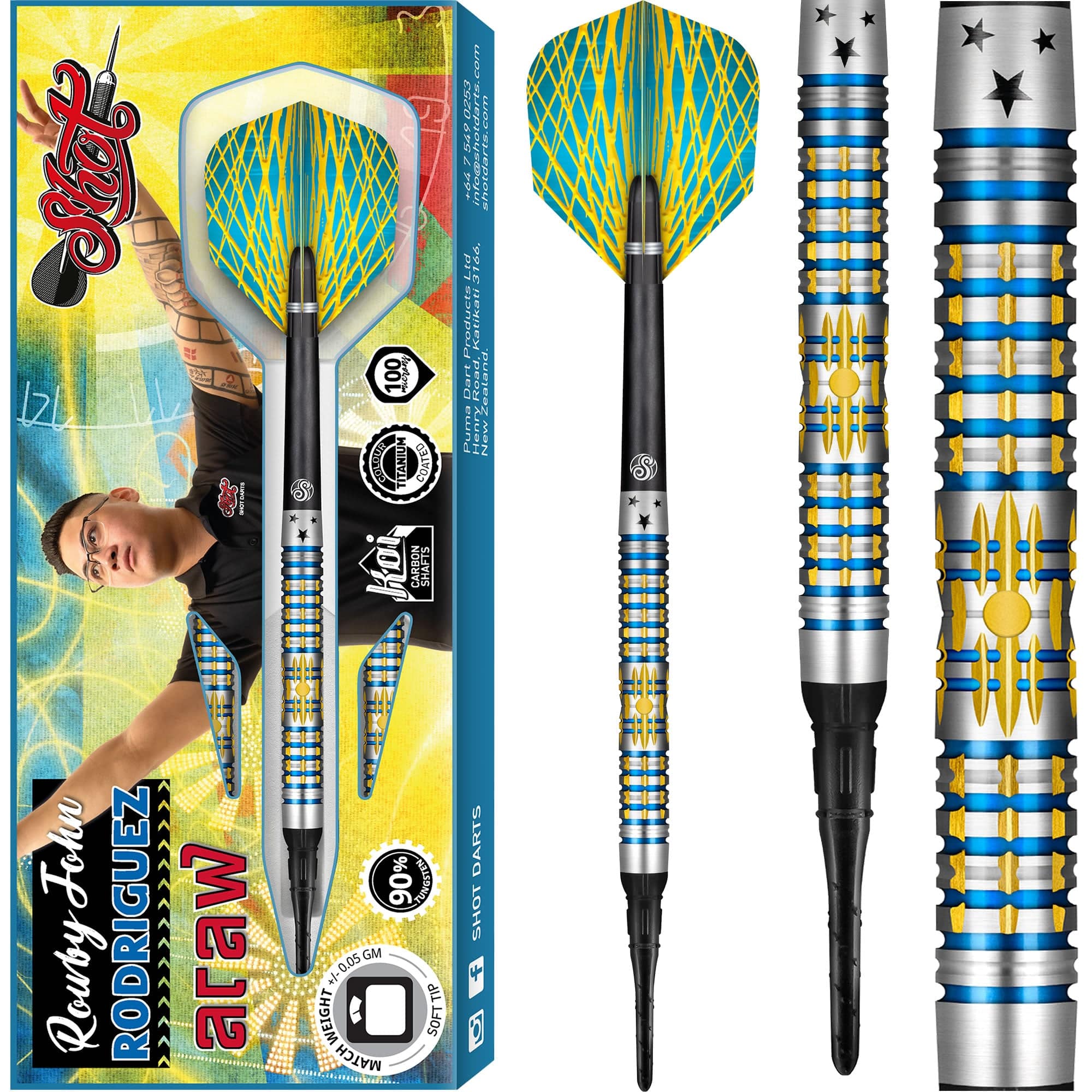 *Shot Rowby-John Rodriguez Darts - Soft Tip Tungsten - Araw - Image 2