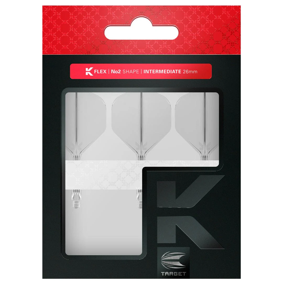 Target K-Flex Dart Flights - Moulded Flight & Shaft - Standard No2 - Clear - Image 2