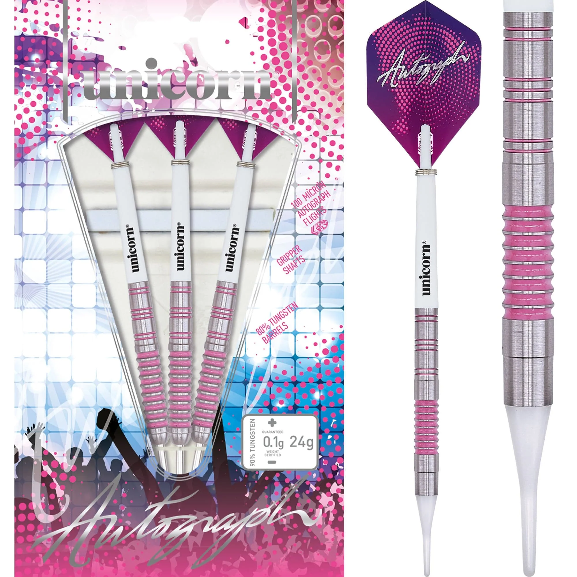 Unicorn Autograph Darts - Soft Tip Tungsten - Pink