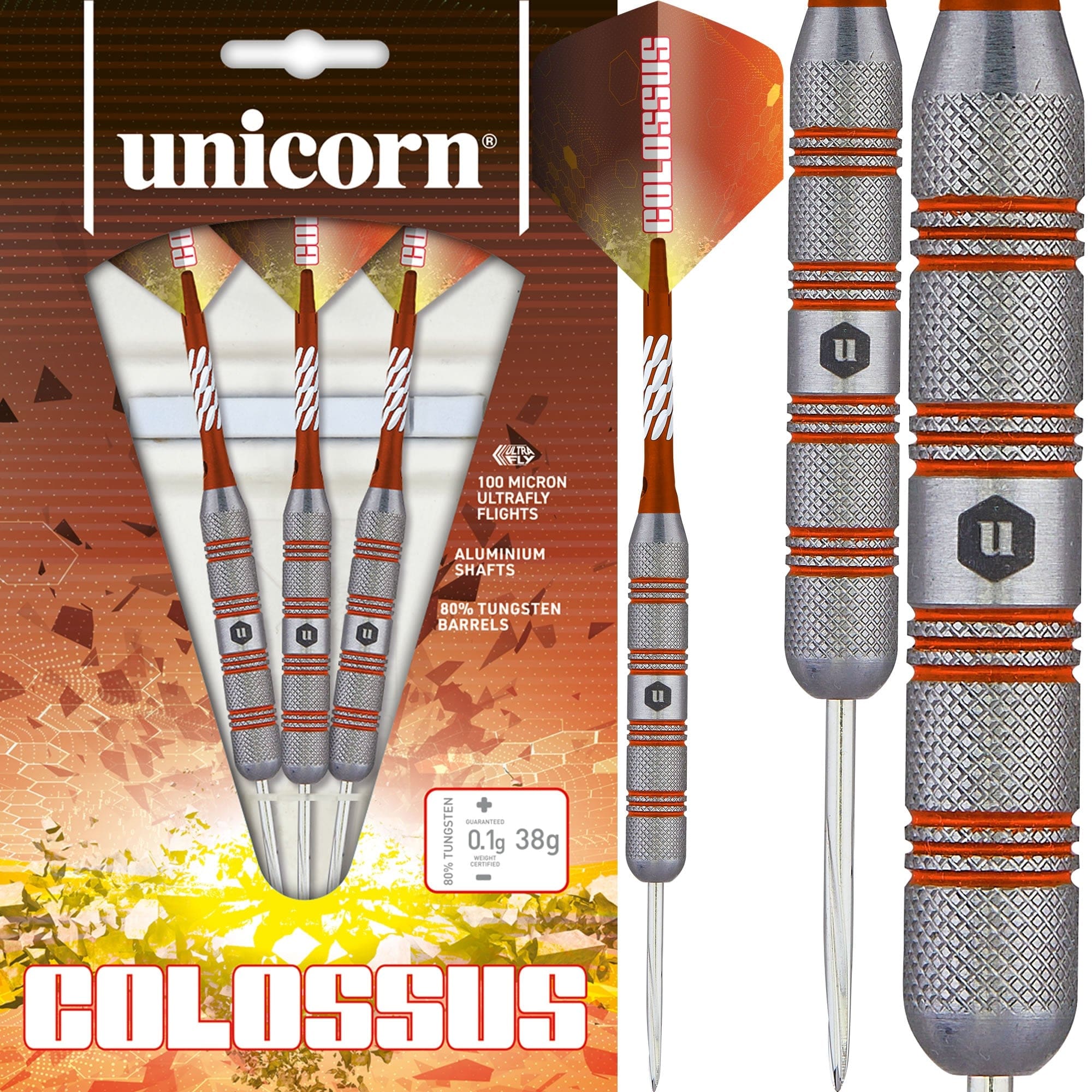 Unicorn Colossus Darts - Steel Tip - Heavyweight - Knurled - Image 2