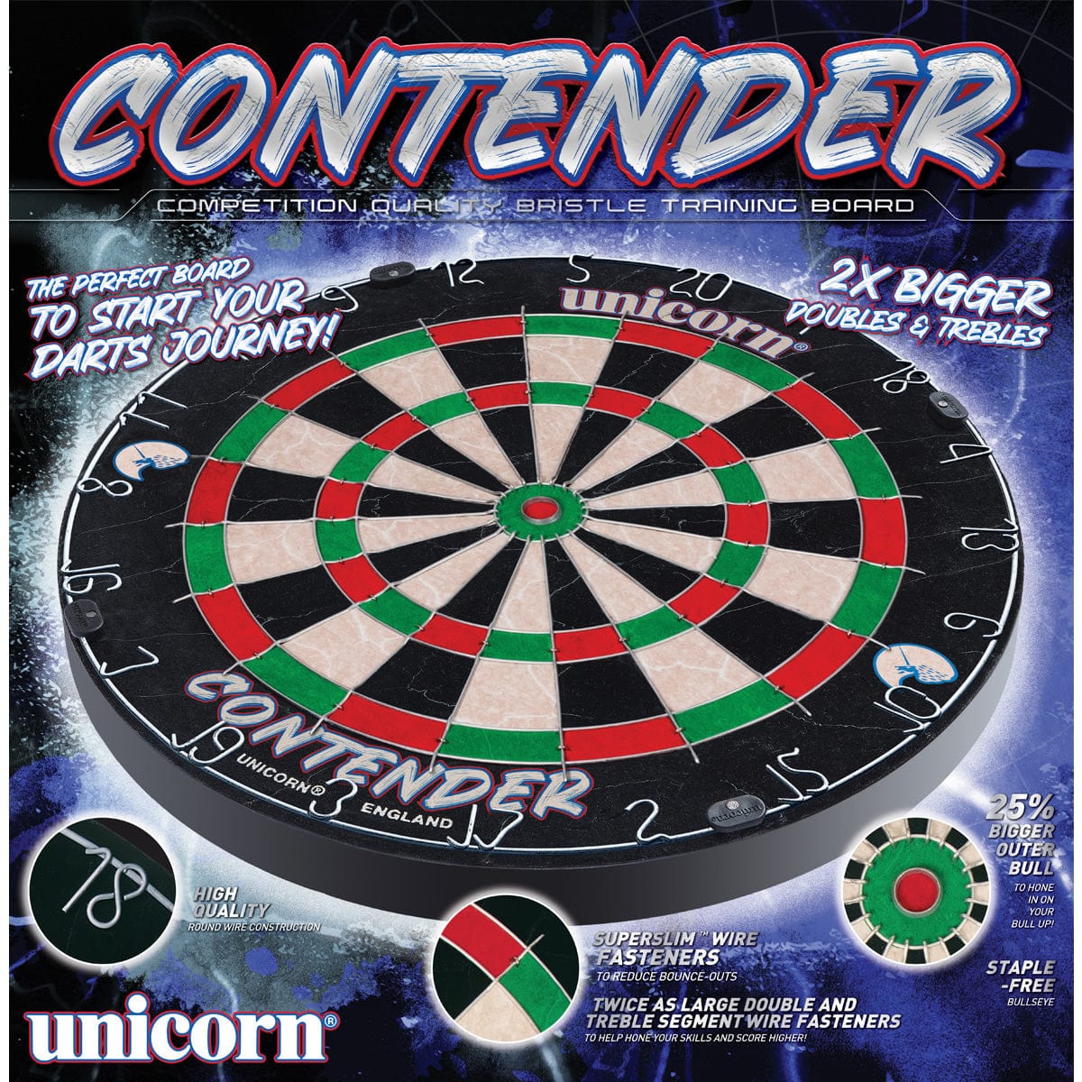 Unicorn Contender Trainer Dartboard - 2x Bigger Trebles & Doubles - Image 3