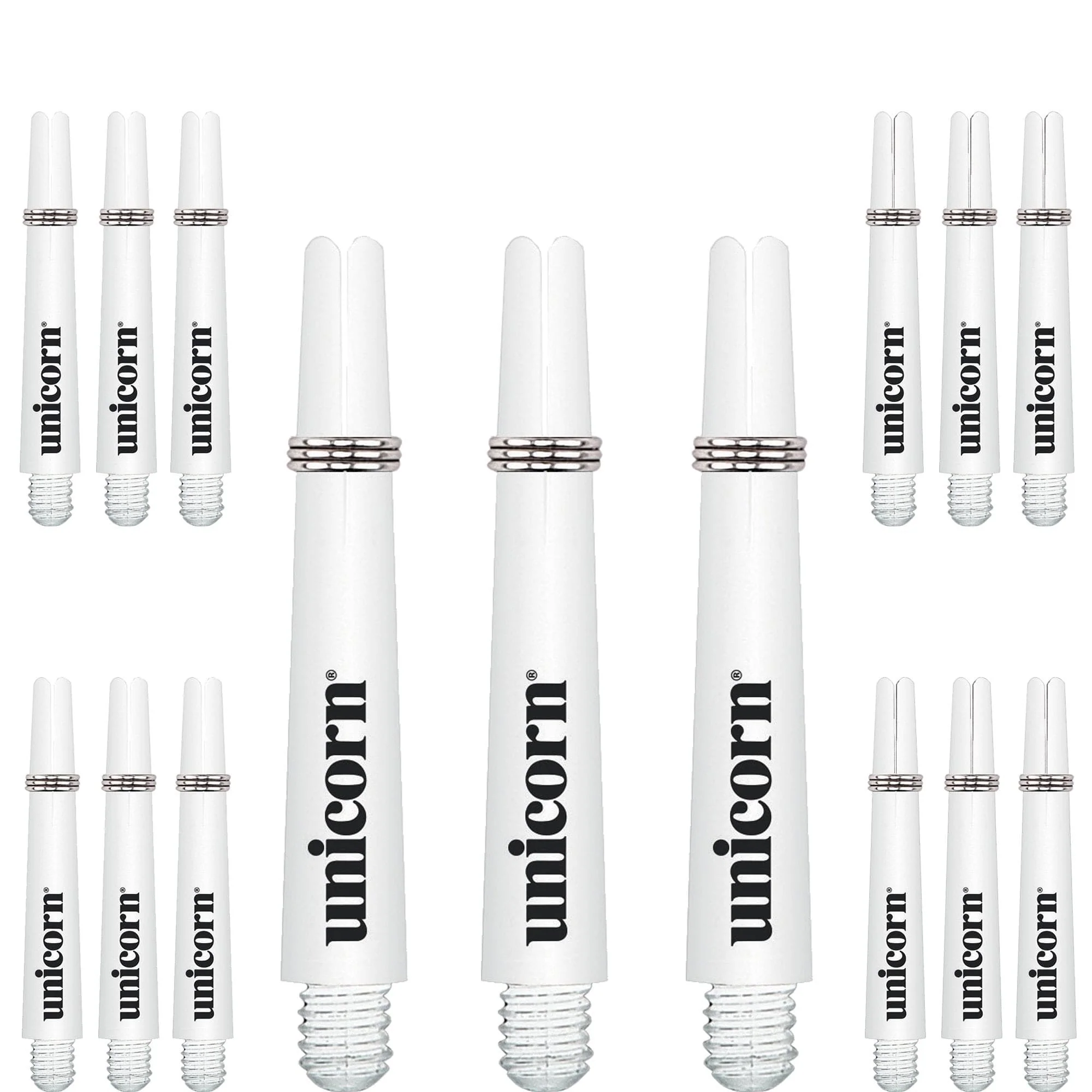 Unicorn Gripper 3 Dart Shafts - VALUE PACK - 5 Sets - White - Image 3