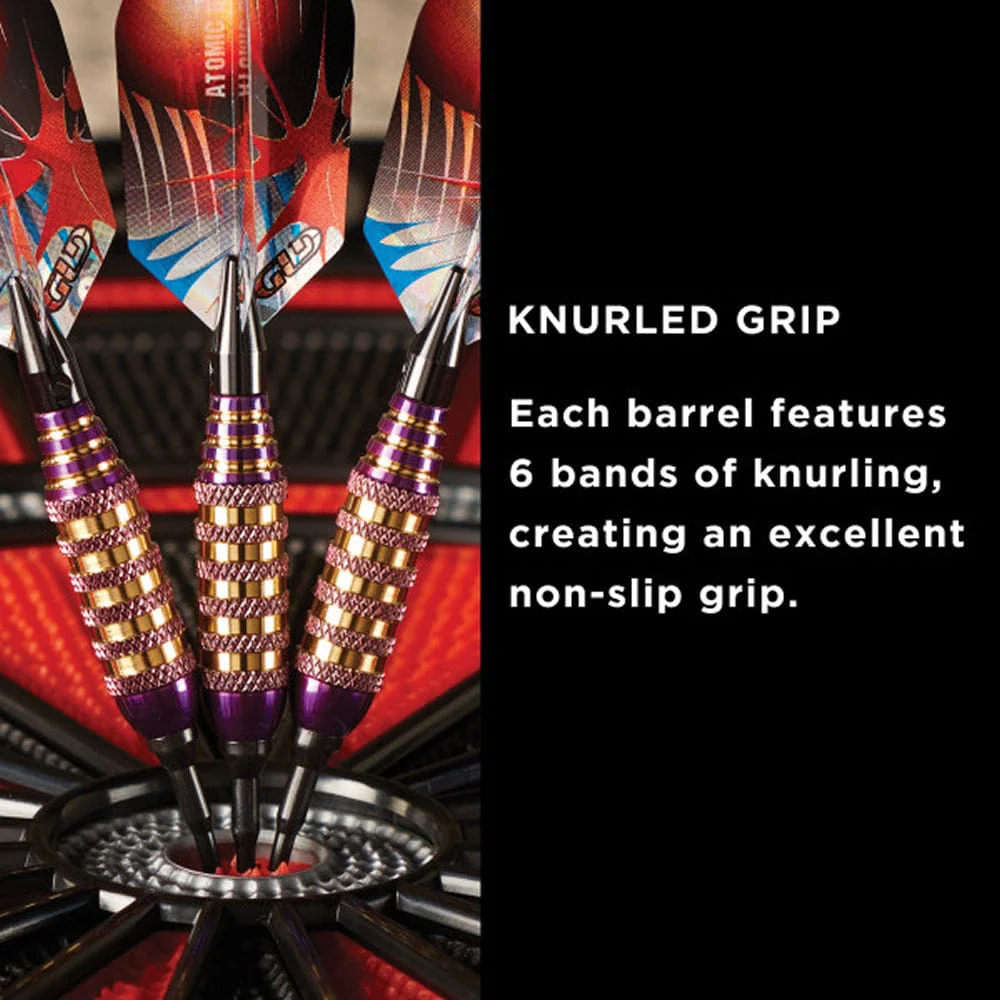 Viper Atomic Bee Darts - Soft Tip - Coated Alloy - Coloured Rings - Purple - Image 6
