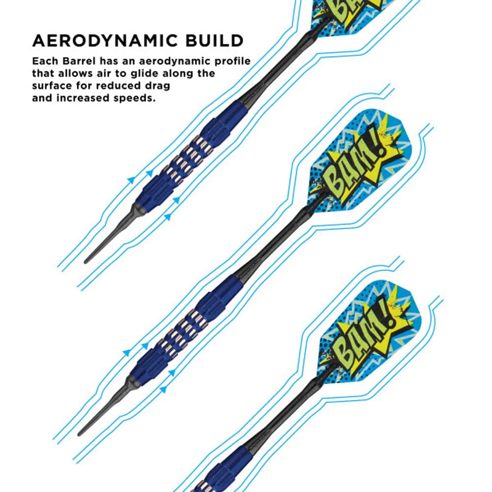 Viper Comix Darts - Soft Tip - Coated Alloy - Cut Grooves - inc Extras - Blue - Image 4